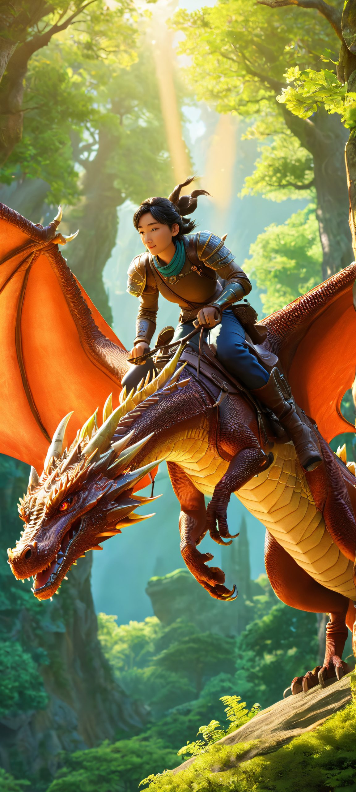 rider dragon enchanted forest scaled