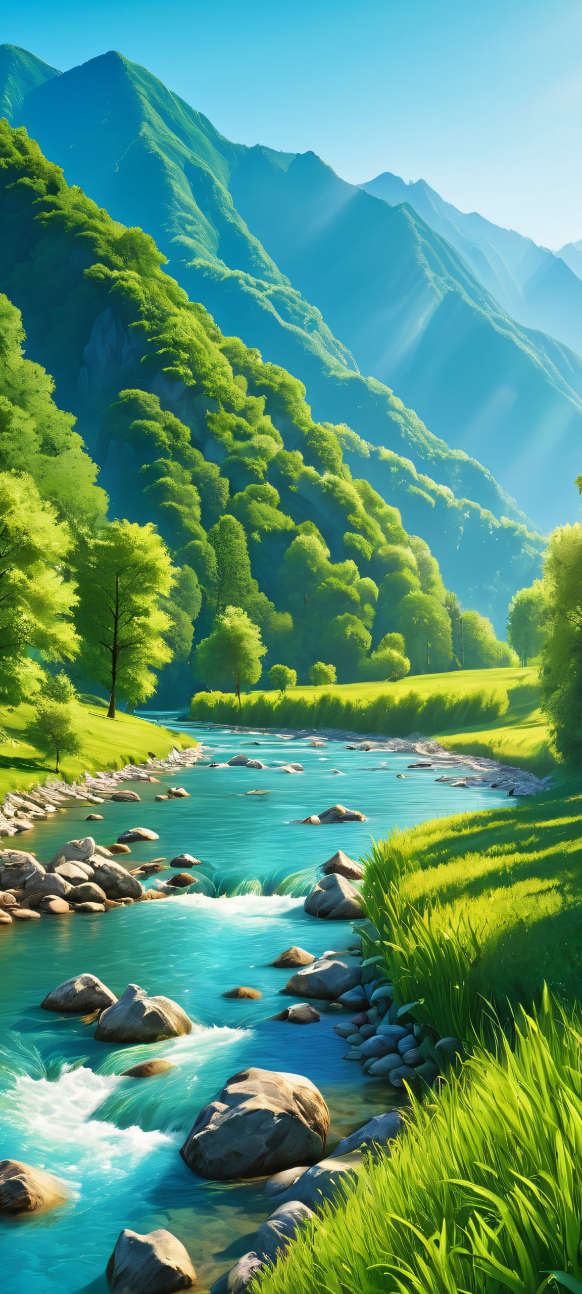 A serene iPhone and Android wallpaper featuring a stunning river landscape, perfectly optimized for your mobile device.