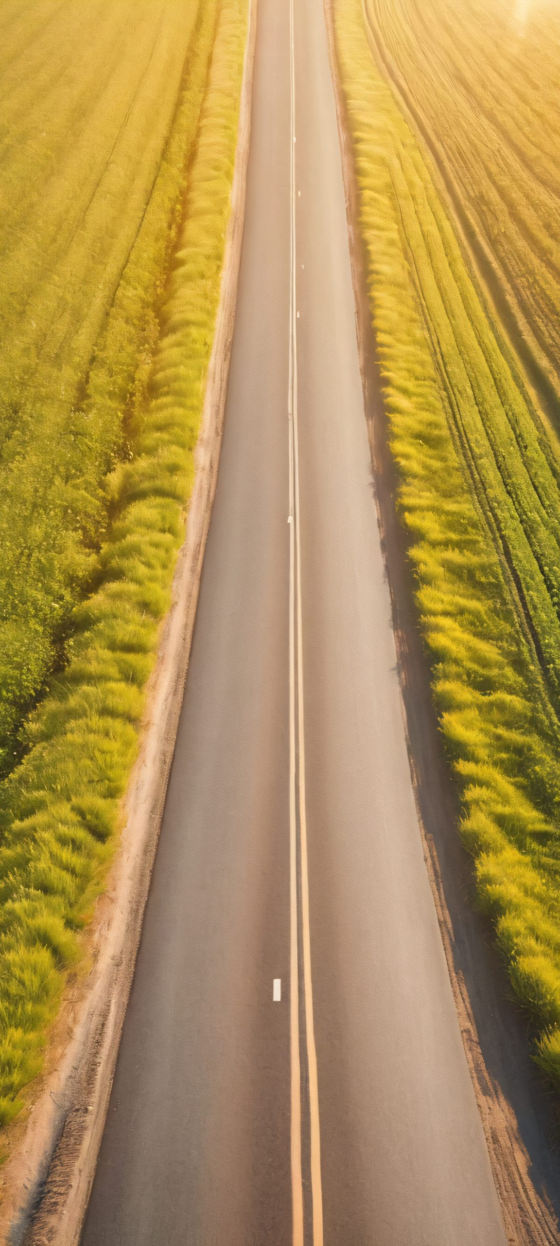 Beautiful realistic road landscape wallpaper for iPhone and Android devices
