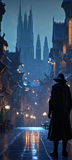 rogue shadow cloak cityscape masterpiece scaled