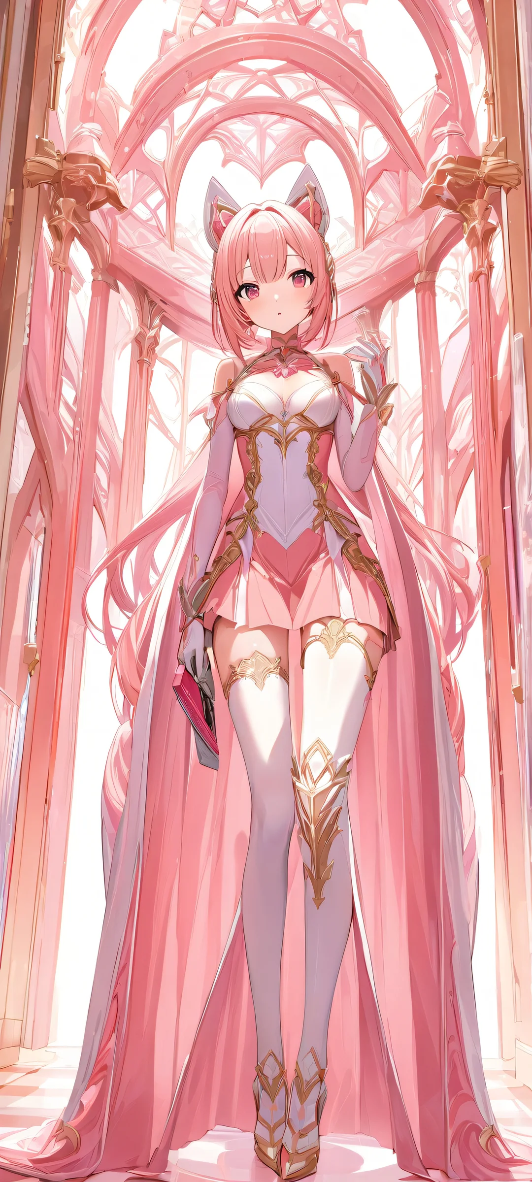 Rose Petals and Whispered Wishes 2K Mobile Background A serene indoor scene featuring a young girl surrounded by soft pink and white petals, perfect for iPhone/Android home screens.