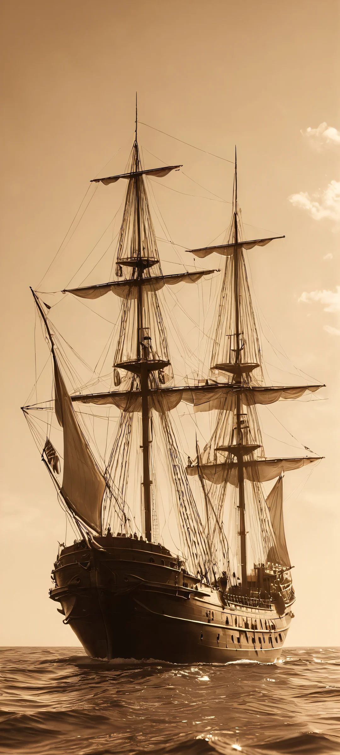 A stunning image of a sailor and mermaid duo against a serene sea backdrop, iPhone に完全に最適化, サムスンギャラクシー, と Android のホーム画面.