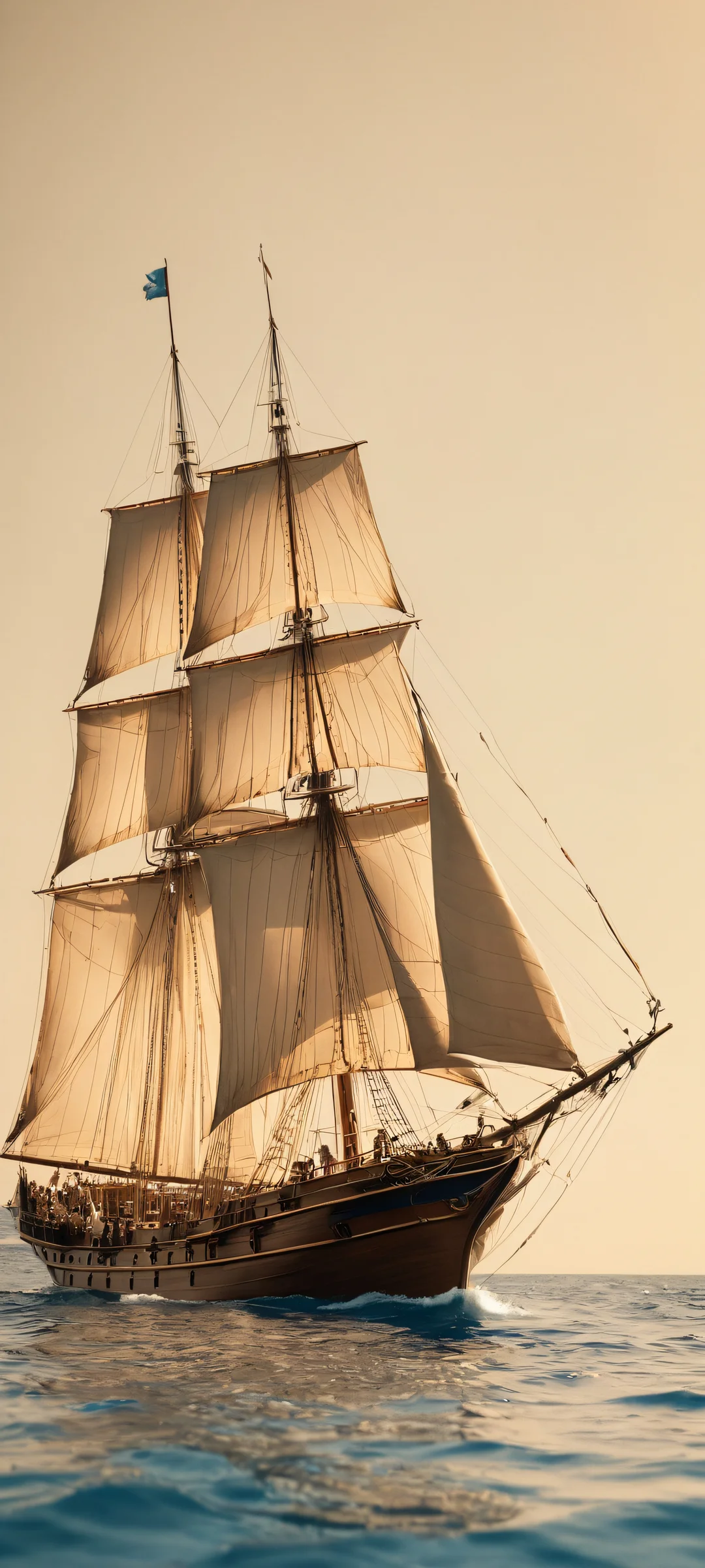 A serene nautical scene featuring a sailor and mermaid on an iPhone/Android mobile phone wallpaper.