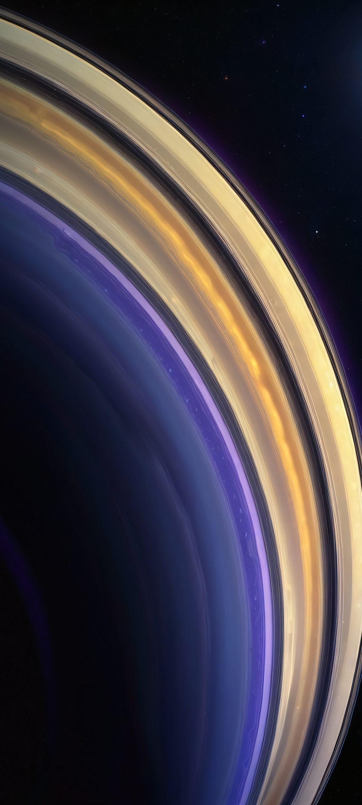 Breathtaking vertical wallpaper of Saturn's rings, set against a dark sky with a hint of moonlight. Perfectly optimized for iPhone, Samsung Galaxy, and Android home screens.