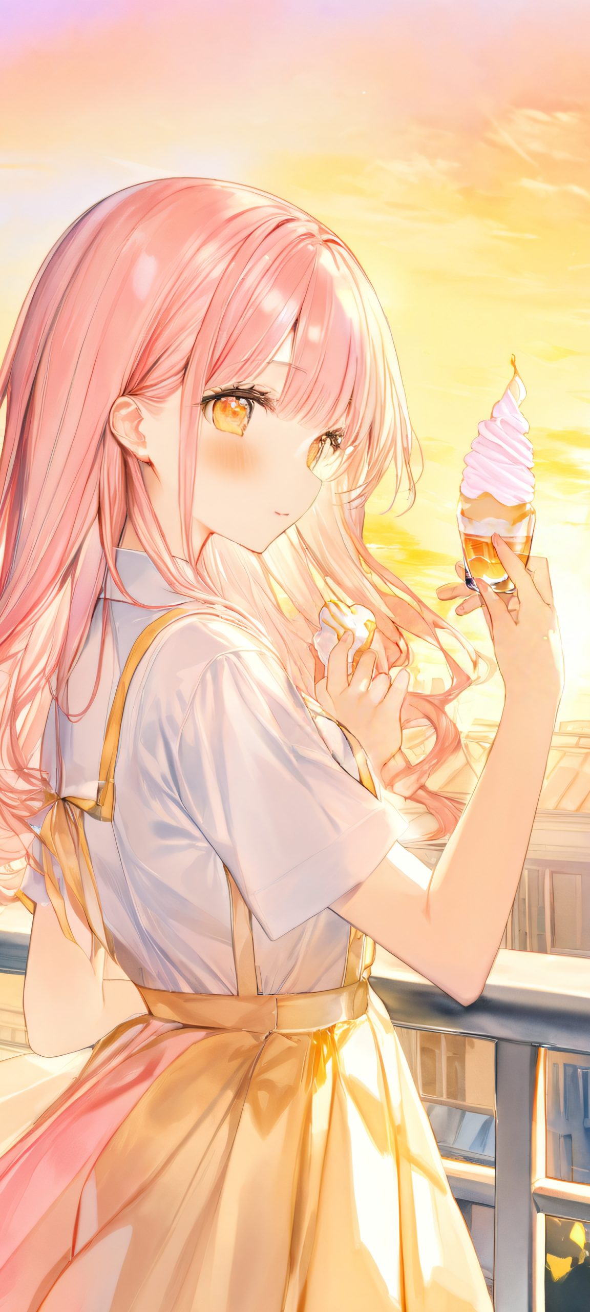 school girls rooftop sunset watercolor scaled