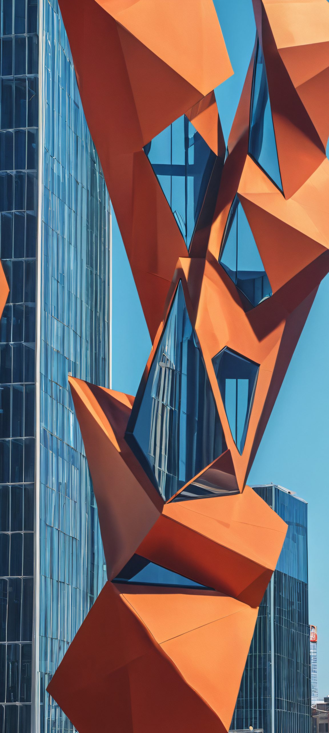 Breathtaking vertical mobile phone wallpaper featuring sculptural forms, urban cityscape, and minimalist geometry, perfectly optimized for iPhone, Samsung Galaxy, and Android home screens.