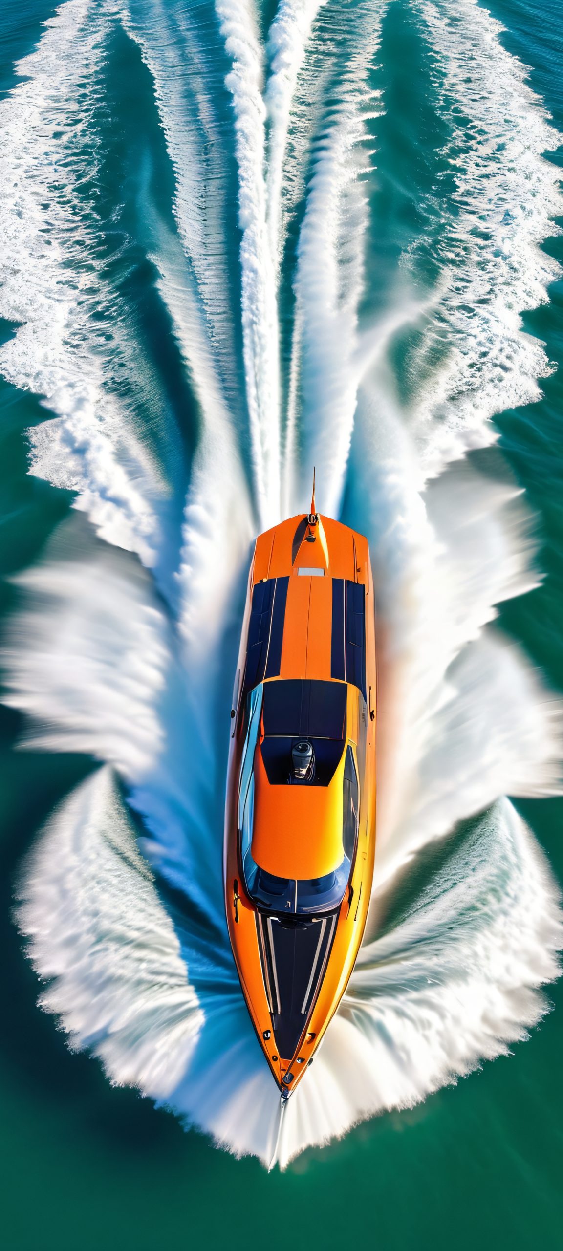 A stunning mobile wallpaper of speedboats docked along a serene waterfront, perfectly optimized for iPhone, Samsung Galaxy, and Android home screens.