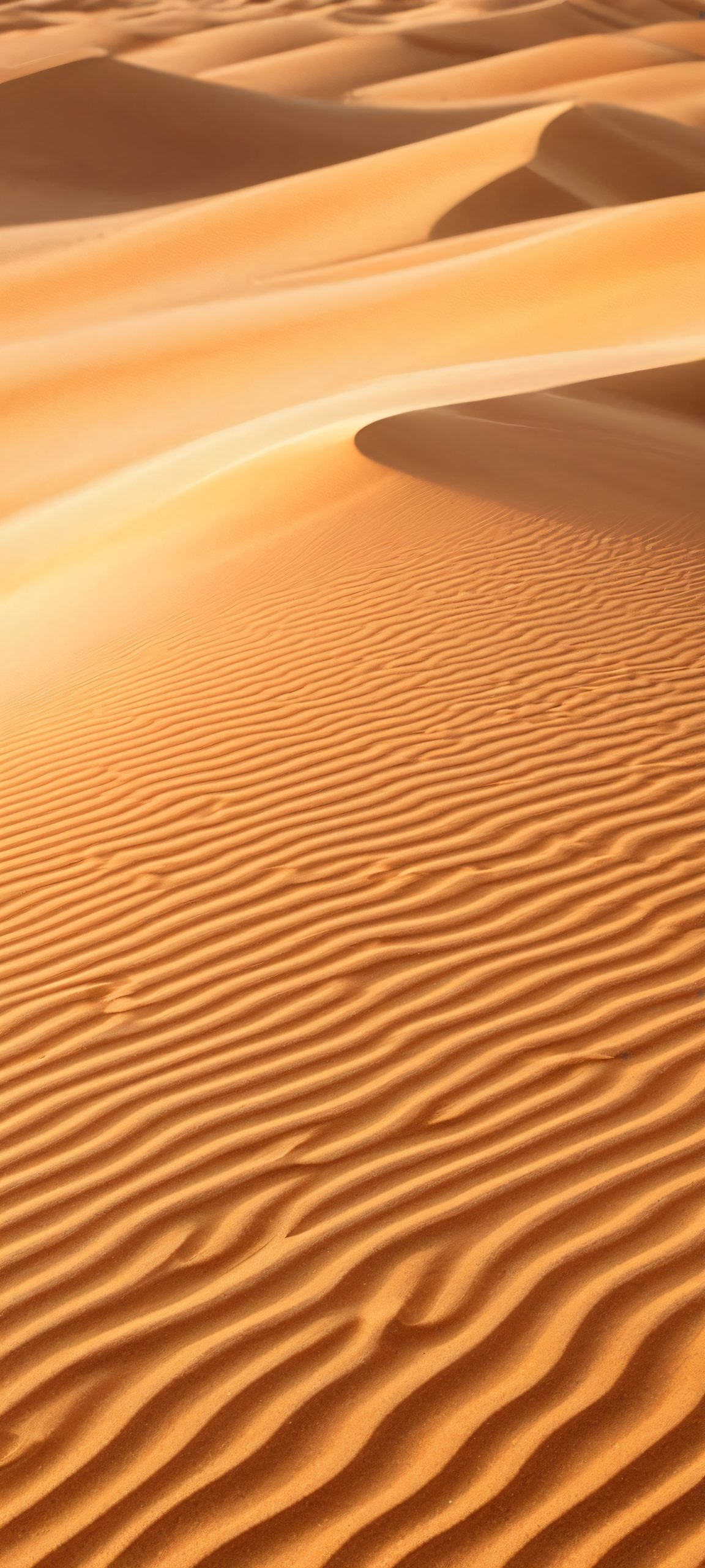 Serenity's Edge iPhone & Android Wallpaper A stunning iPhone/Android wallpaper featuring ripple patterns on sand dunes during the golden hour. Perfectly optimized for high-quality display on your mobile phone.