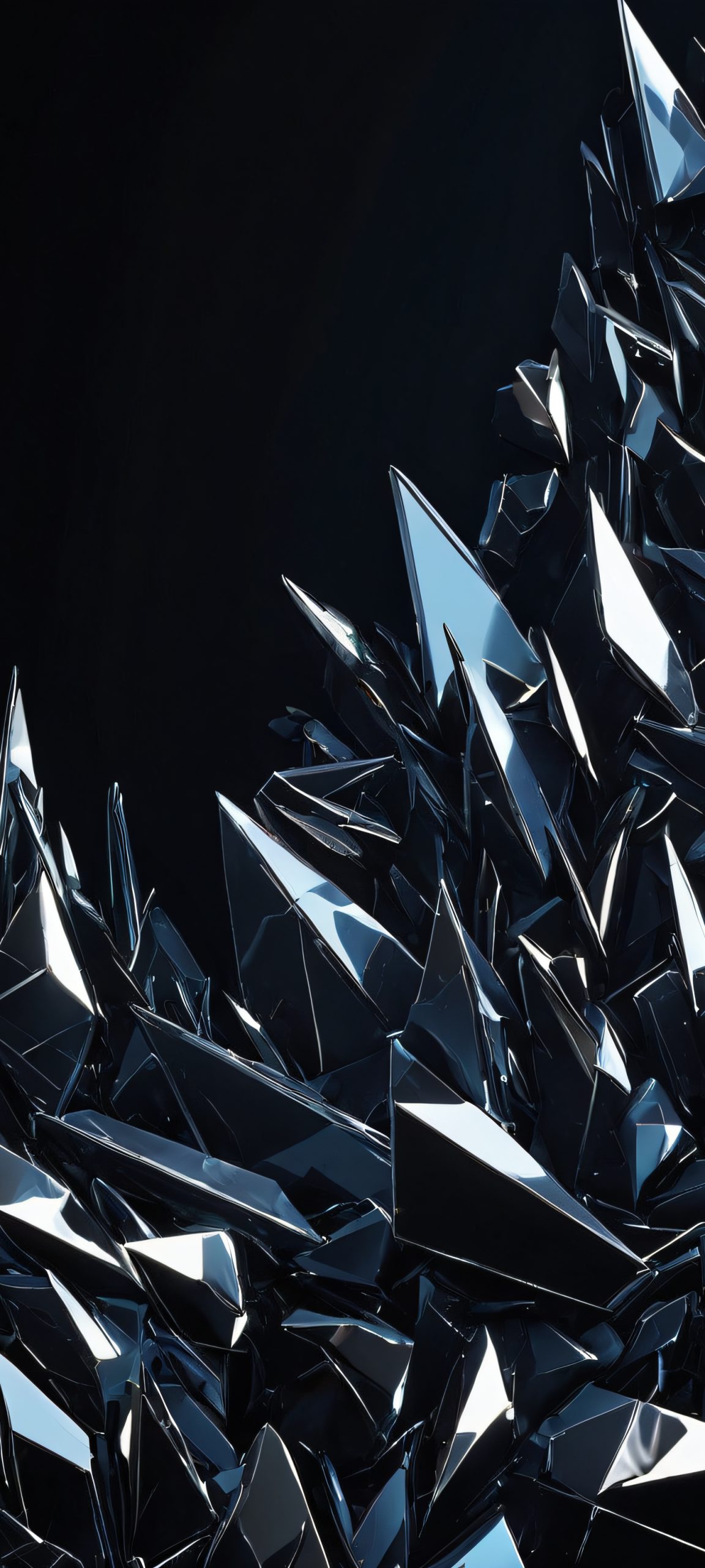 Shattered Darkness Lock Screen for iOS & Android Abstract dark shards on a white background, perfect for iPhone/Android home screens