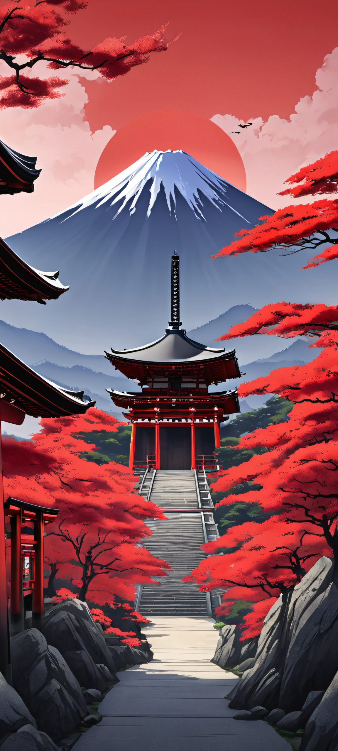 shinto shrine at dusk scaled