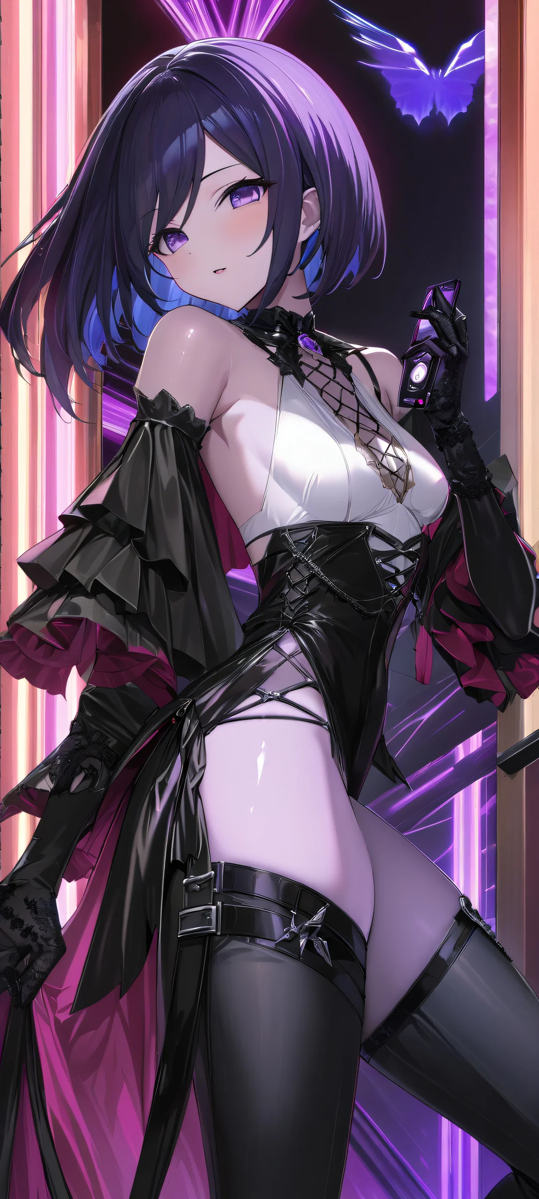 iPhone and Android users will love this stunning vertical wallpaper of Shizuka in gothic fashion, with intricate details and a mesmerizing background.