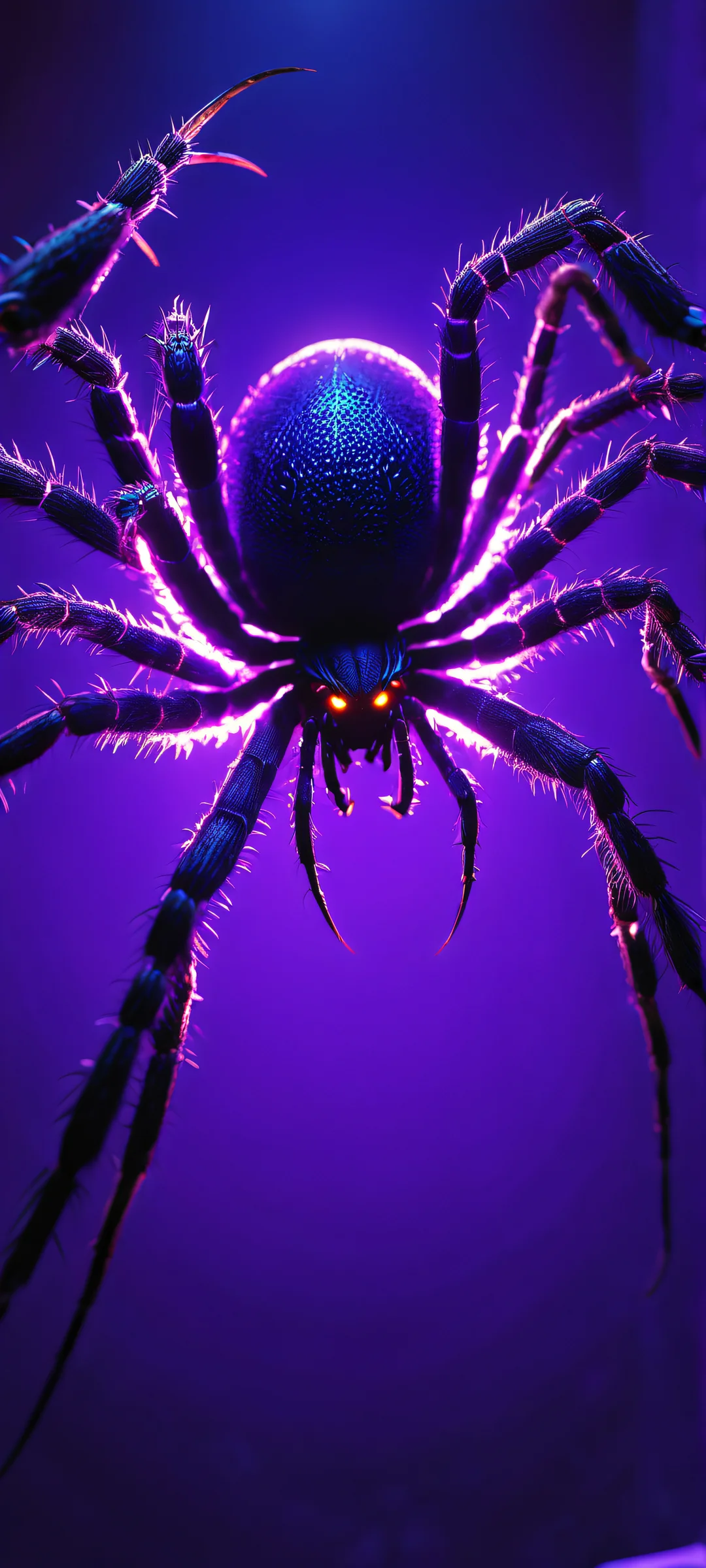 Massive Spider Demon emerging from darkness, perfect for iPhone and Android home screens