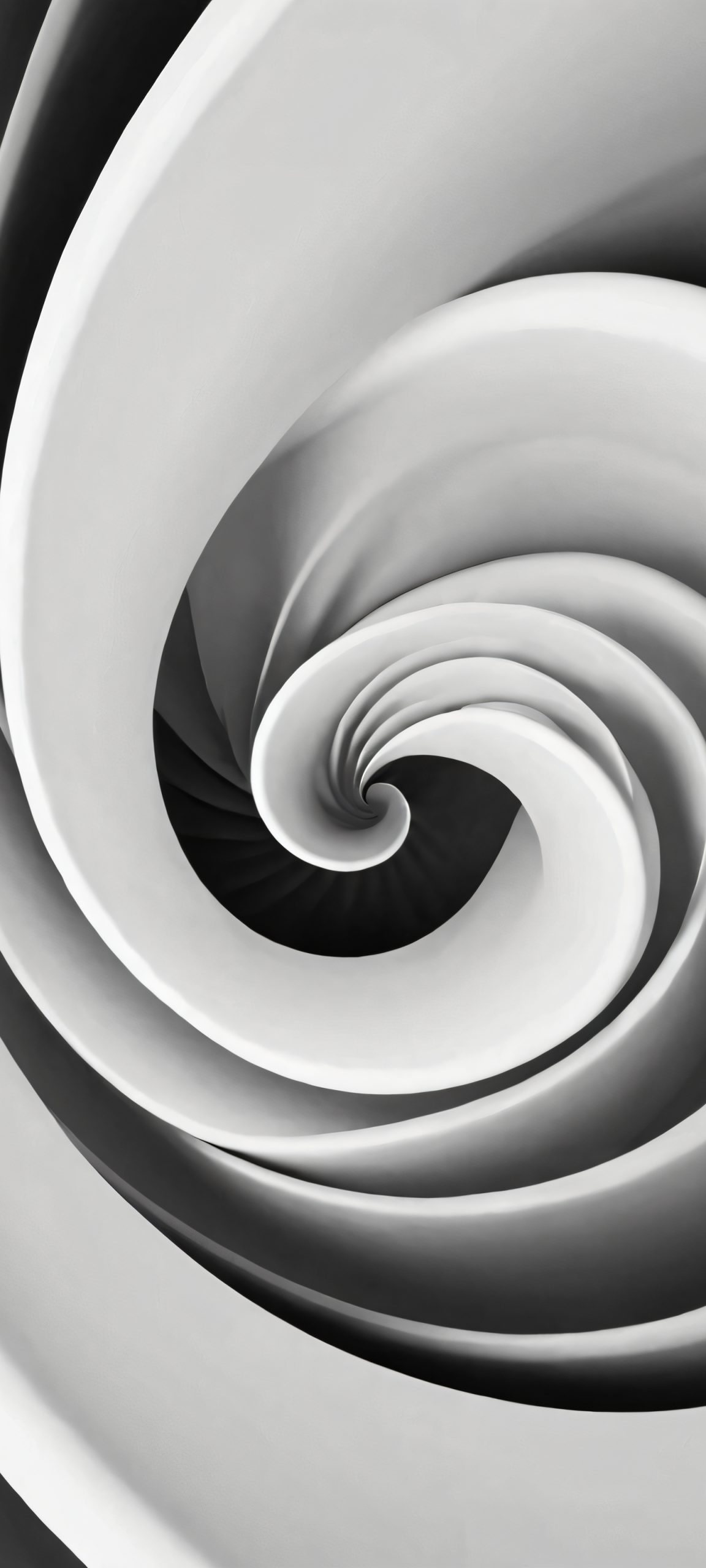 A stunning spiral design in shades of black and white, perfectly optimized for iPhone and Android home screens.