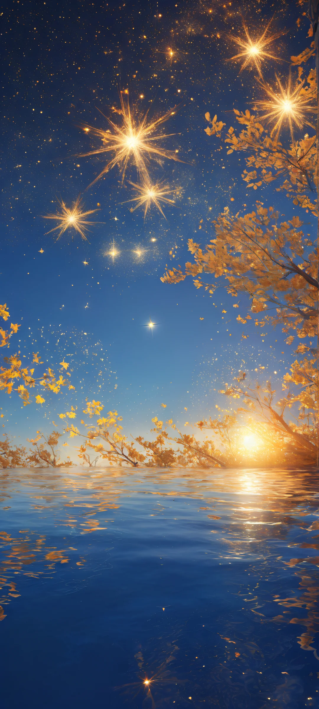 A breathtaking portrait of stars on an iPhone or Android device's home screen, with a vast pure void and intricate celestial details.