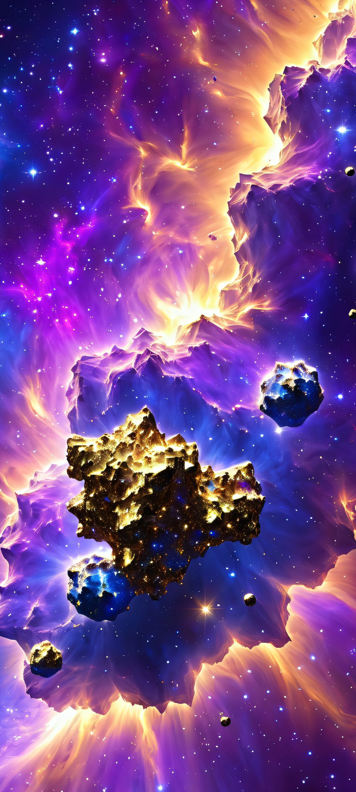 Breathtaking cosmic abstract wallpaper featuring a stunning stellar cluster, perfectly optimized for iPhone and Android home screens