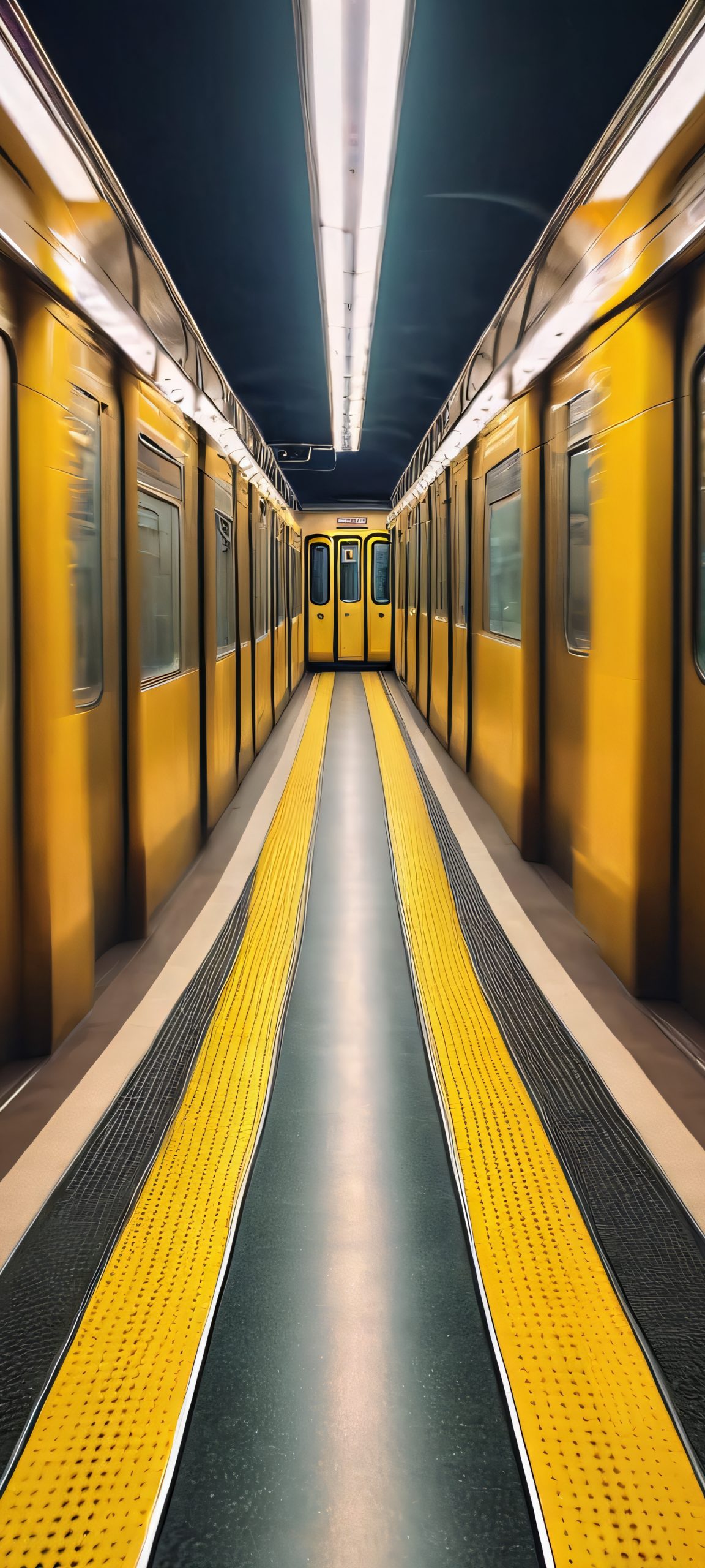 Fast-moving subway train blurred in the underground, perfect for iPhone and Android home screens