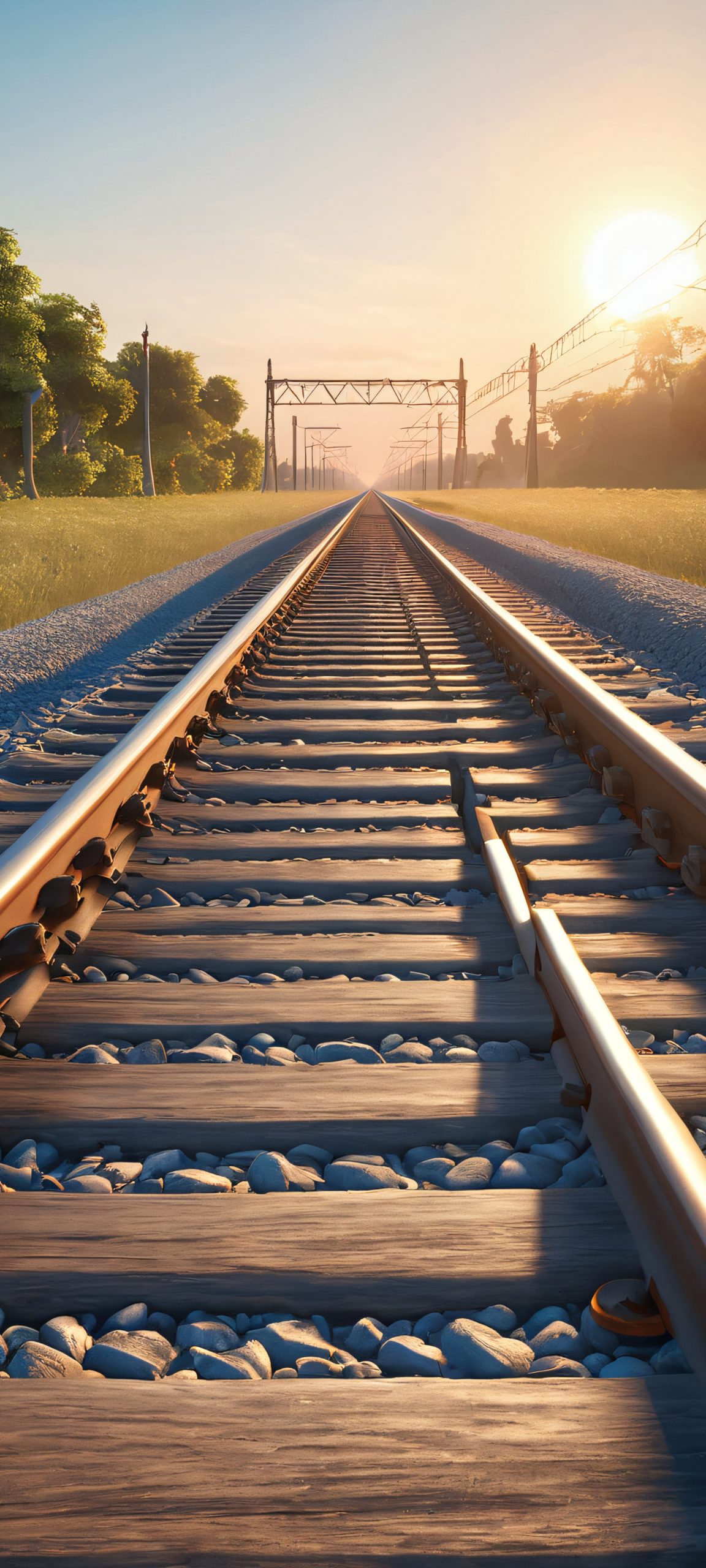 iPhone and Android users, set your home screens to this stunning image of train tracks basking in the warm sunlight. Perfectly optimized for your mobile phone