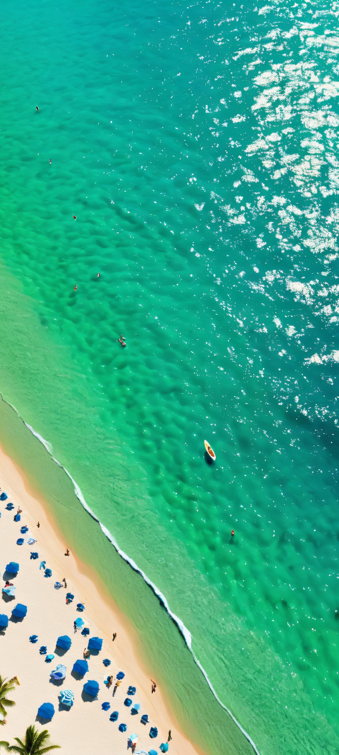 Sunny Beachgoers iPhone & Android Wallpaper A group of beachgoers soaking up the sun on a sunny day, perfect for your iPhone or Android