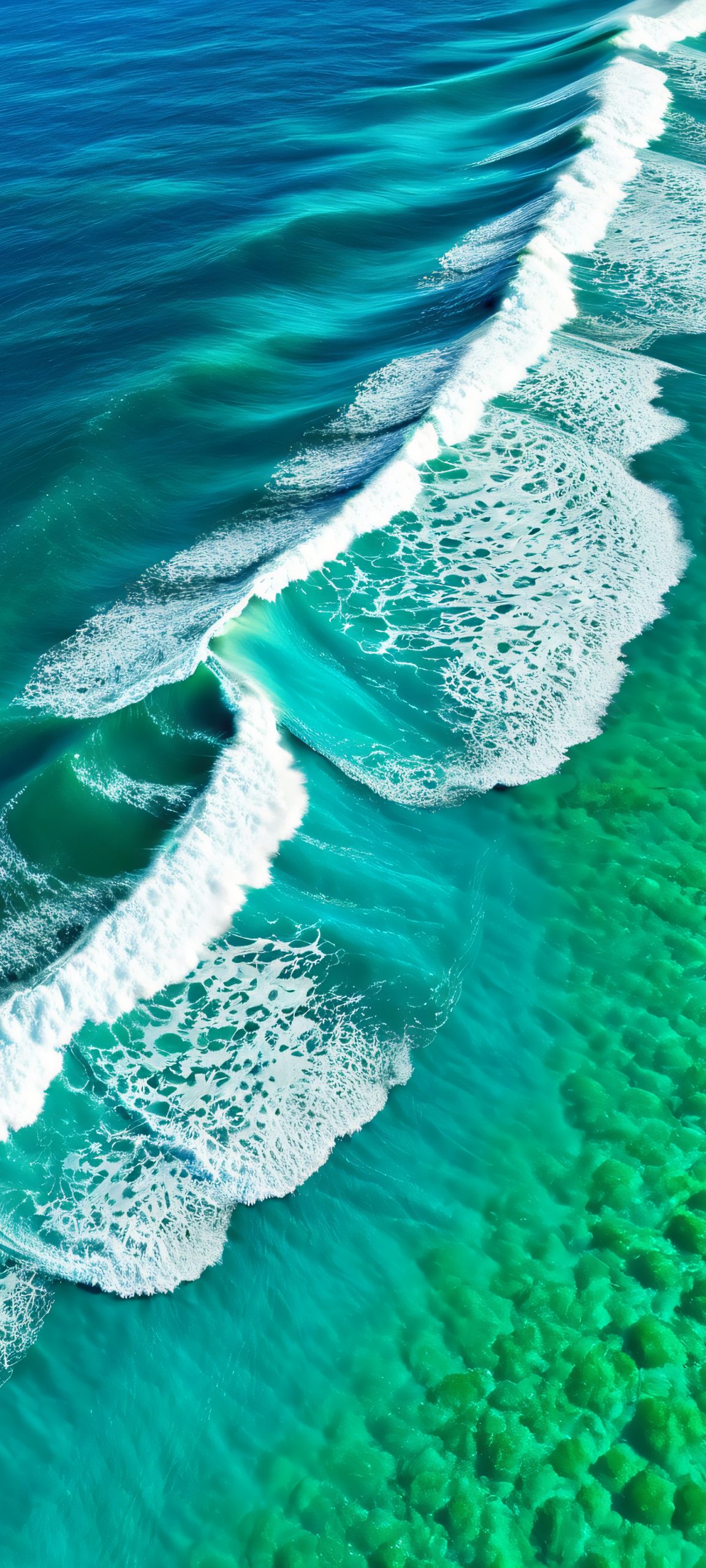 A beautiful ocean scene on a sunny day, perfectly optimized for iPhone and Android home screens