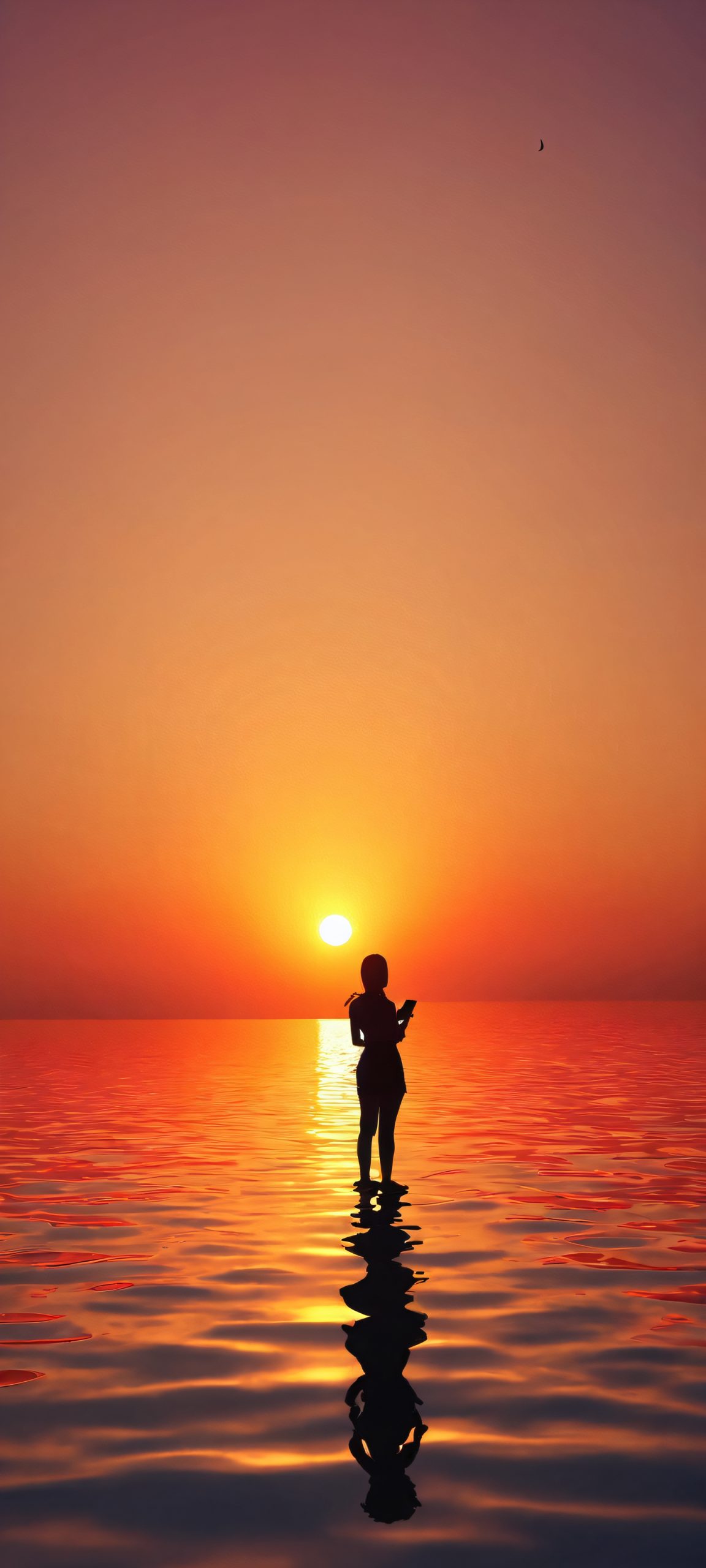 sunset silhouette mobile wallpaper scaled