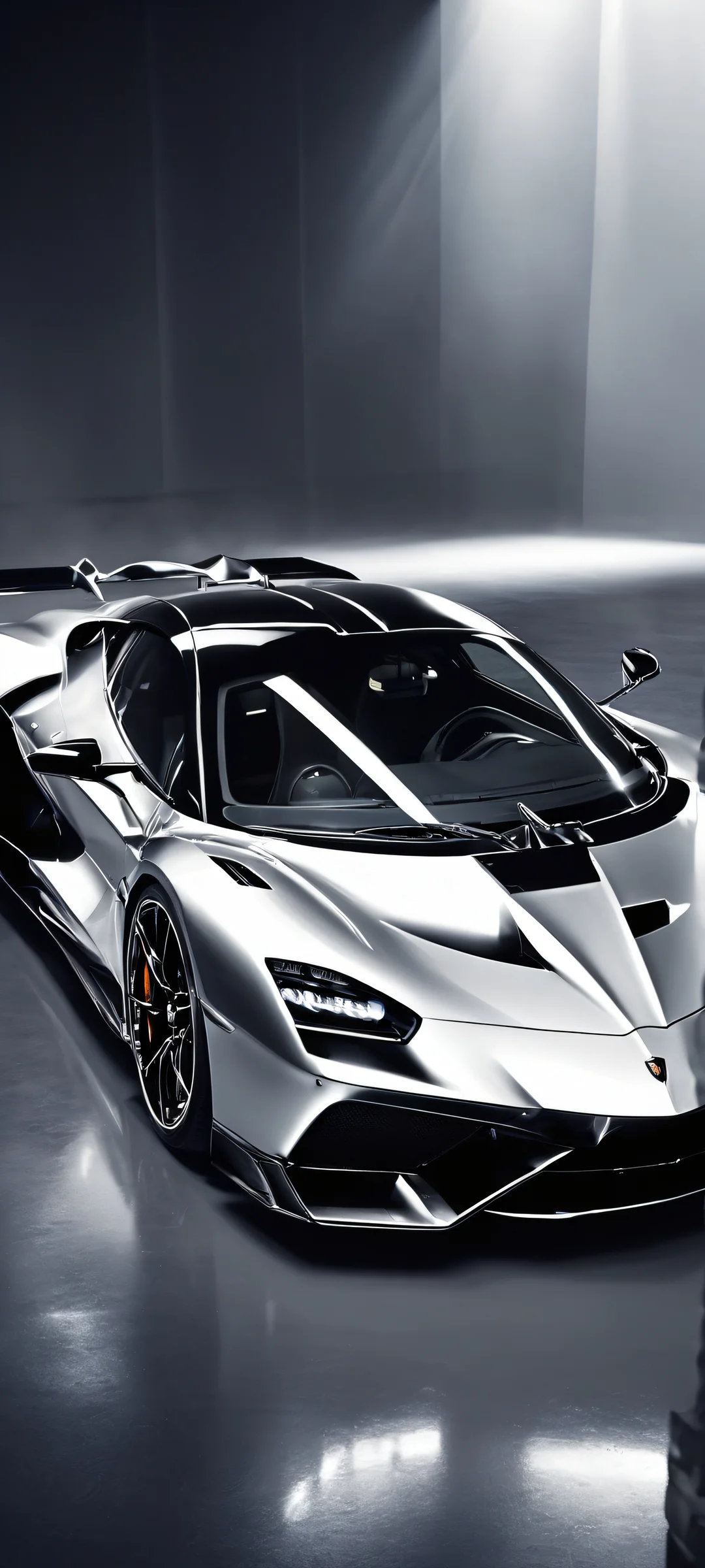 High-quality mobile wallpaper of a super car in a studio setting for iPhone/Android devices.