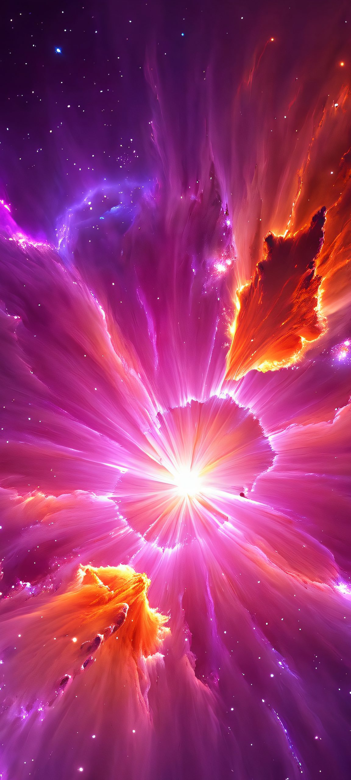 Supernova Blast 2K QHD Mobile Wallpaper Explore the vibrant colors of a supernova explosion on your iPhone or Android phone's home screen.