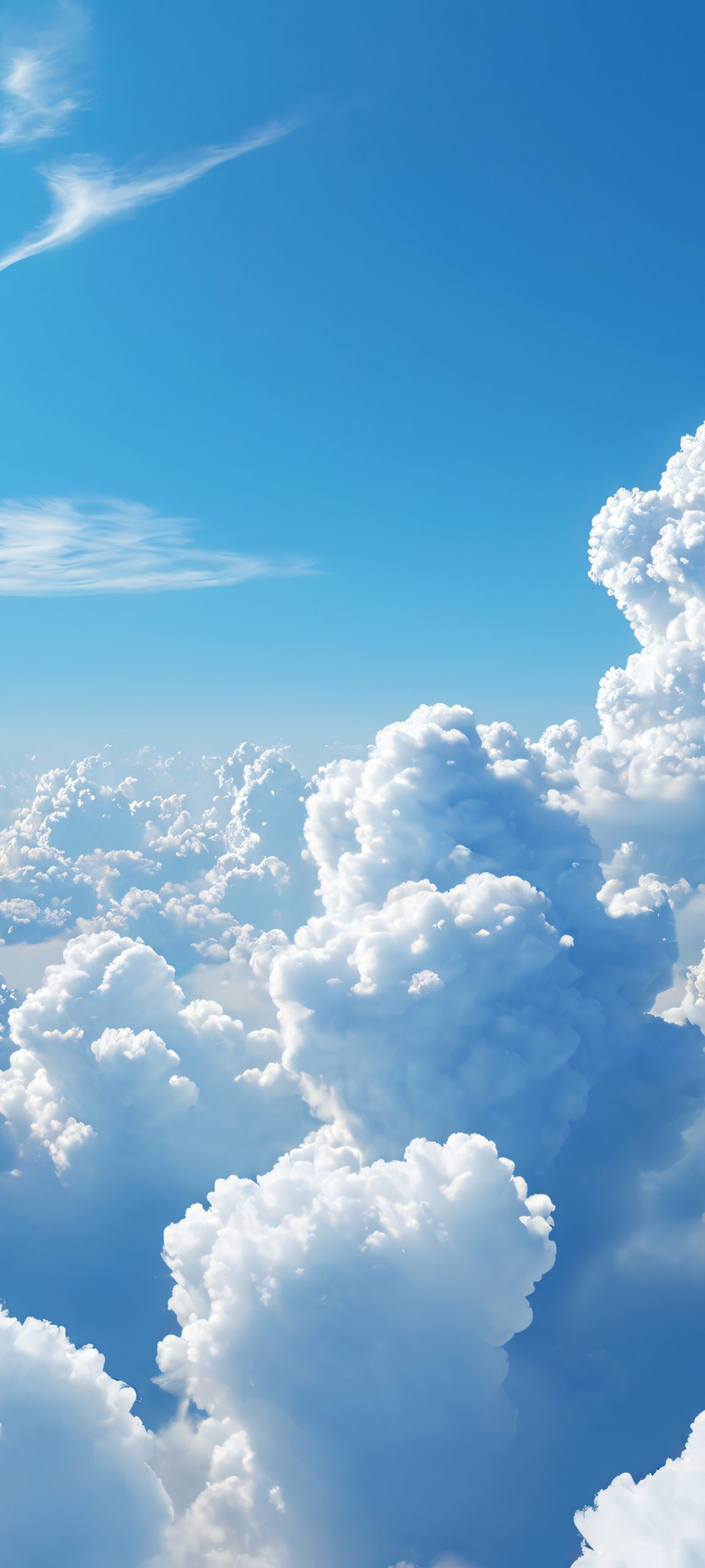 A stunning vertical mobile phone wallpaper of a surreal cloudscape, perfectly suited for iPhone and Android devices