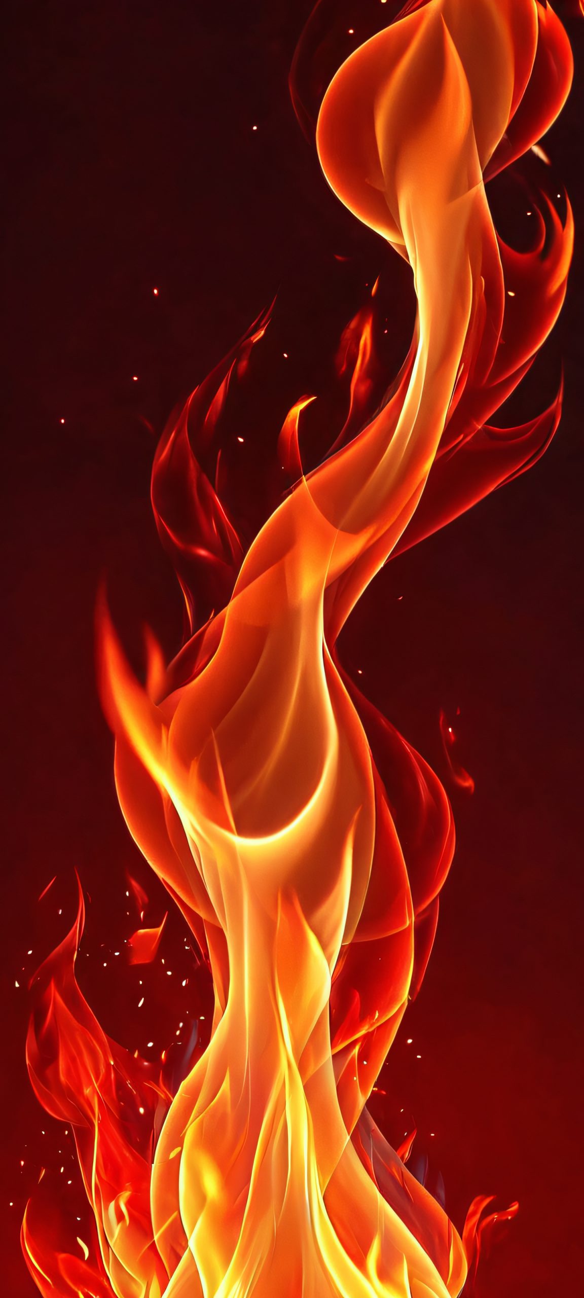 Surreal flames engulfing the darkness, perfectly optimized for iPhone and Android home screens.