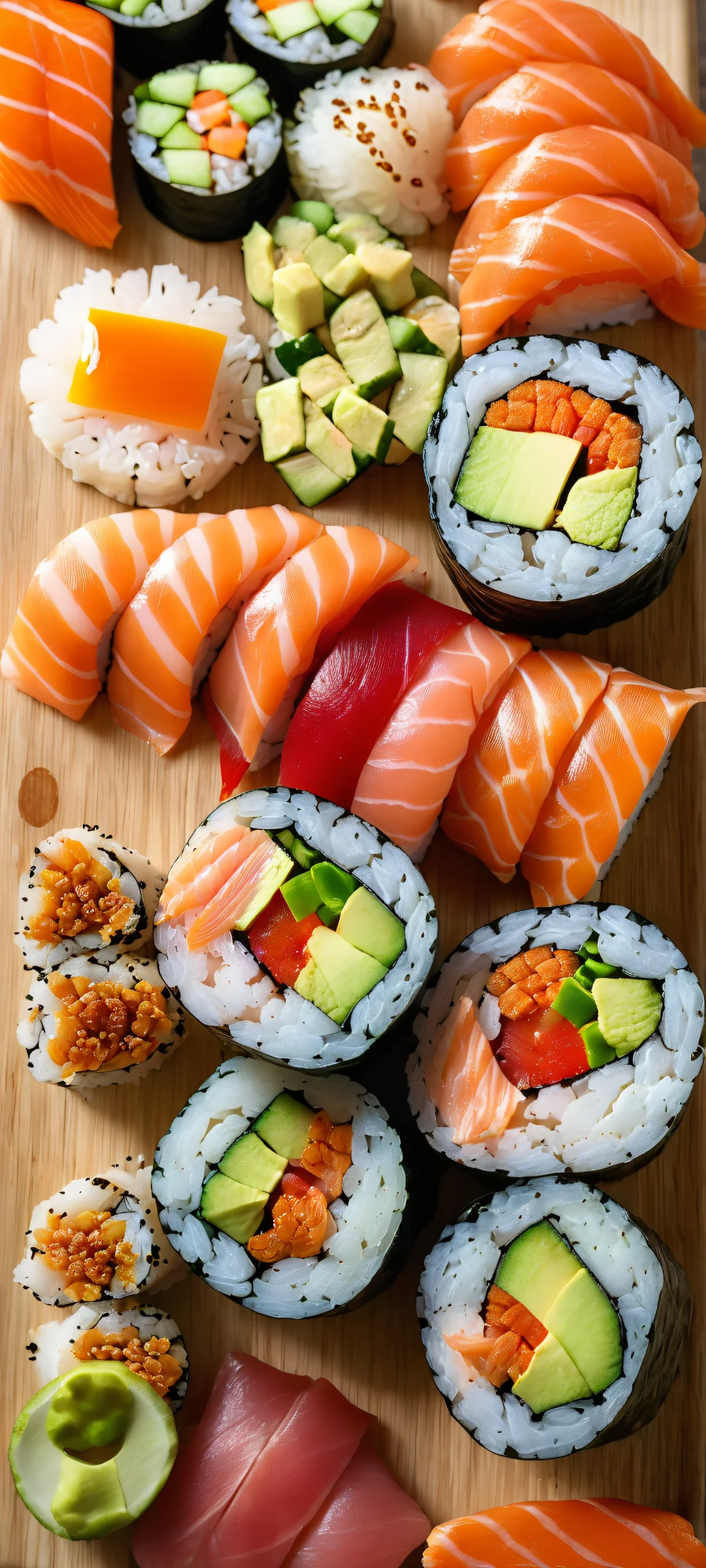 A stunning sushi platter artwork perfectly suited for your iPhone/Android home screen.