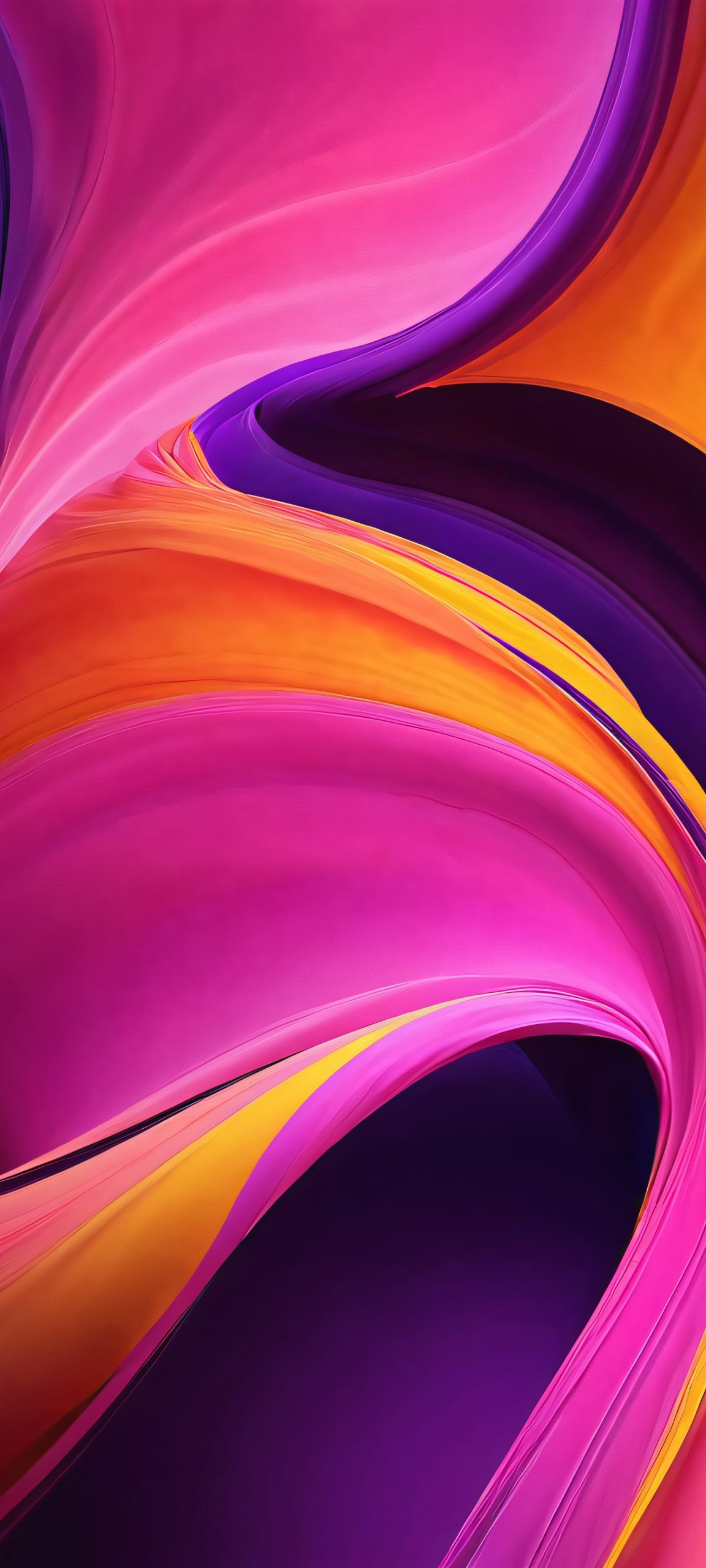 Abstract, vibrant, swirling patterns in pink, orange, yellow, and purple hues, perfectly optimized for iPhone, Samsung Galaxy, and Android home screens