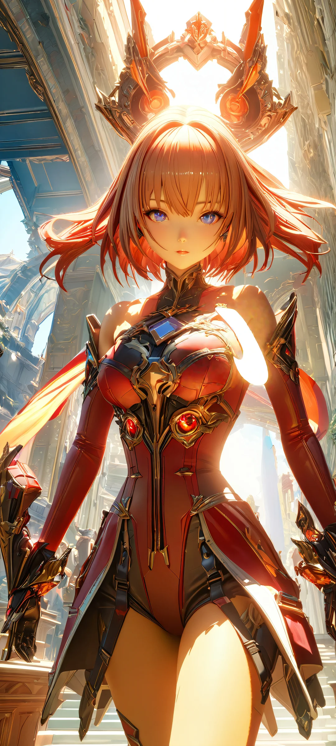 iPhone/Android gamers unite! Get ready to immerse yourself in this stunning vertical wallpaper featuring video game characters from Sword Art Online, bathed in warm sunlight. Perfectly optimized for iPhone, Samsung Galaxy, and Android home screens.