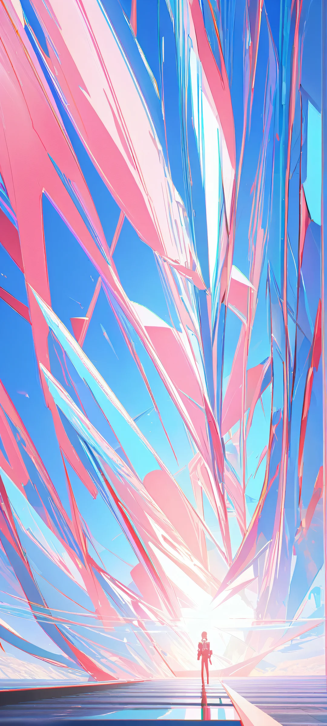 A majestic sword shines brightly in a dark blue night sky, perfect for iPhone/Android screens.