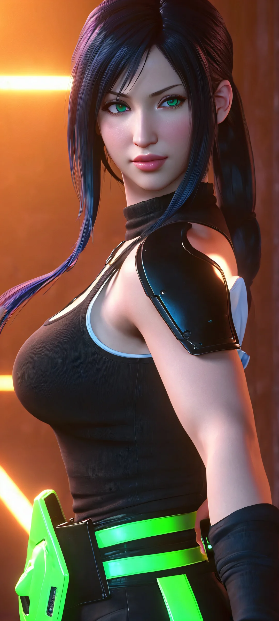 Get mesmerized by Tifa Lockhart's radiant glow on your iPhone/Android. Perfectly optimized for a stunning home screen.