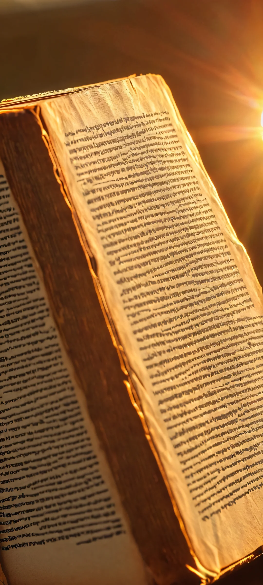 TinyDaal's Masterpiece 2K Mobile Background iPhone and Android user, behold this stunning visual of TinyDaal on an old book page, perfectly lit by piercing sunlight.