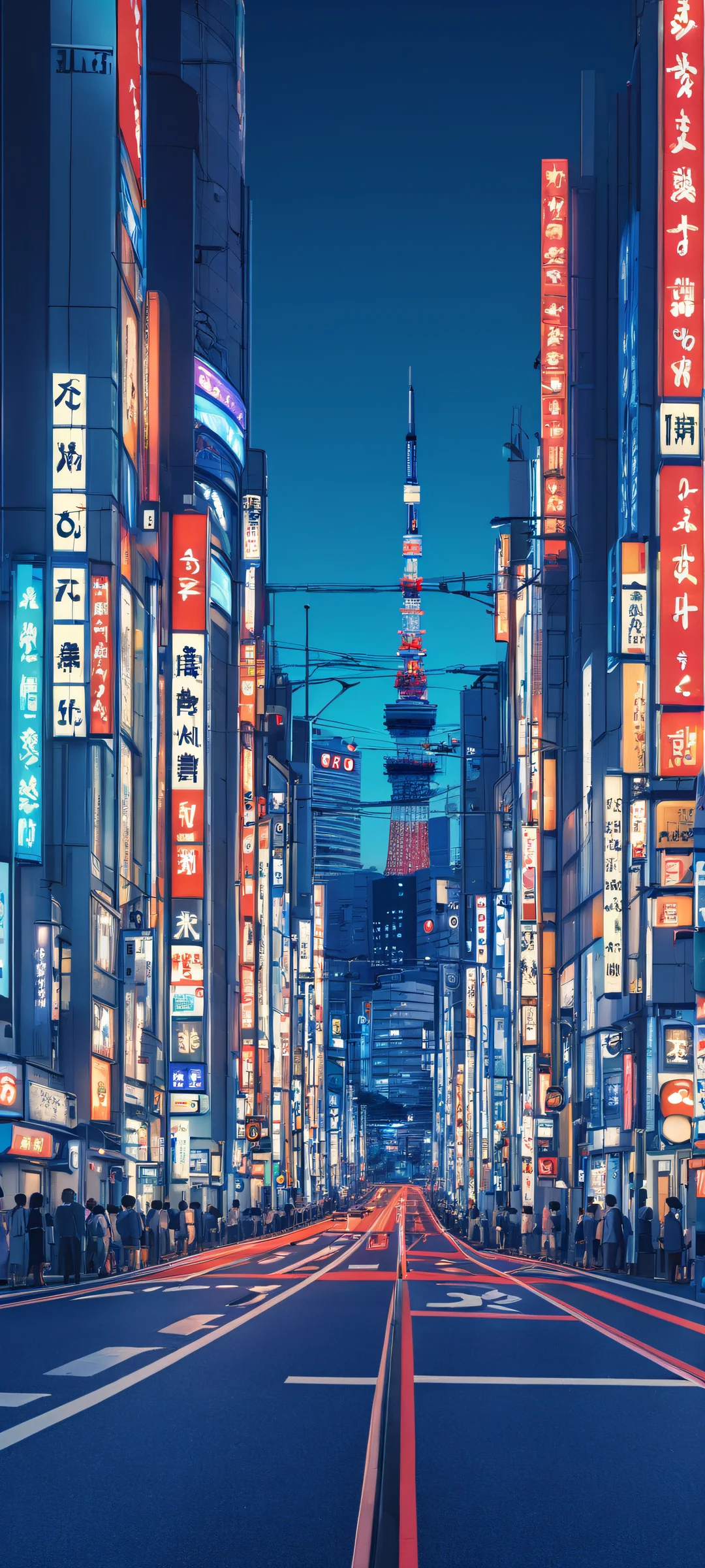 iPhone and Android users, immerse yourself in the vibrant Tokyo night traffic cityscape with Deep Blues and Flat Color designs.