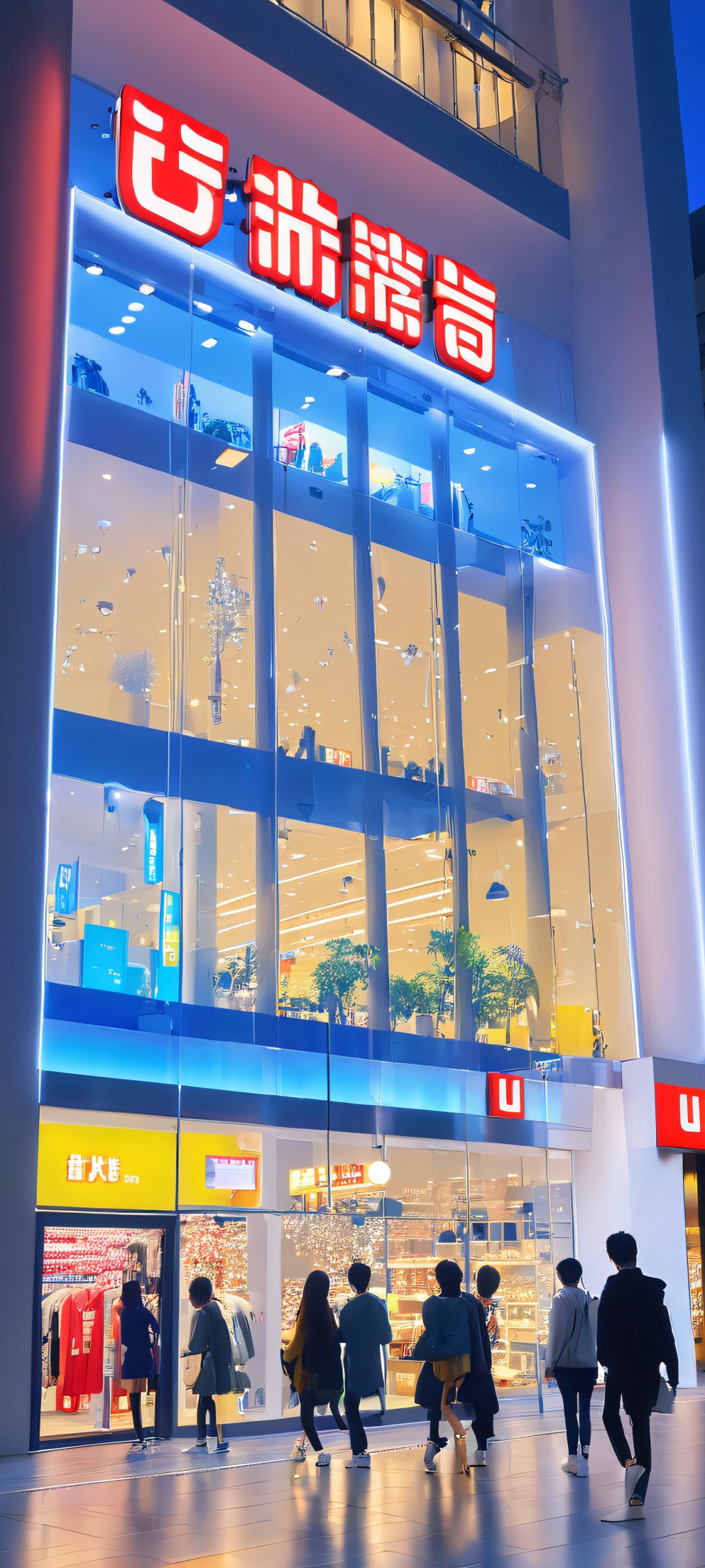 uniqlo store city night scaled