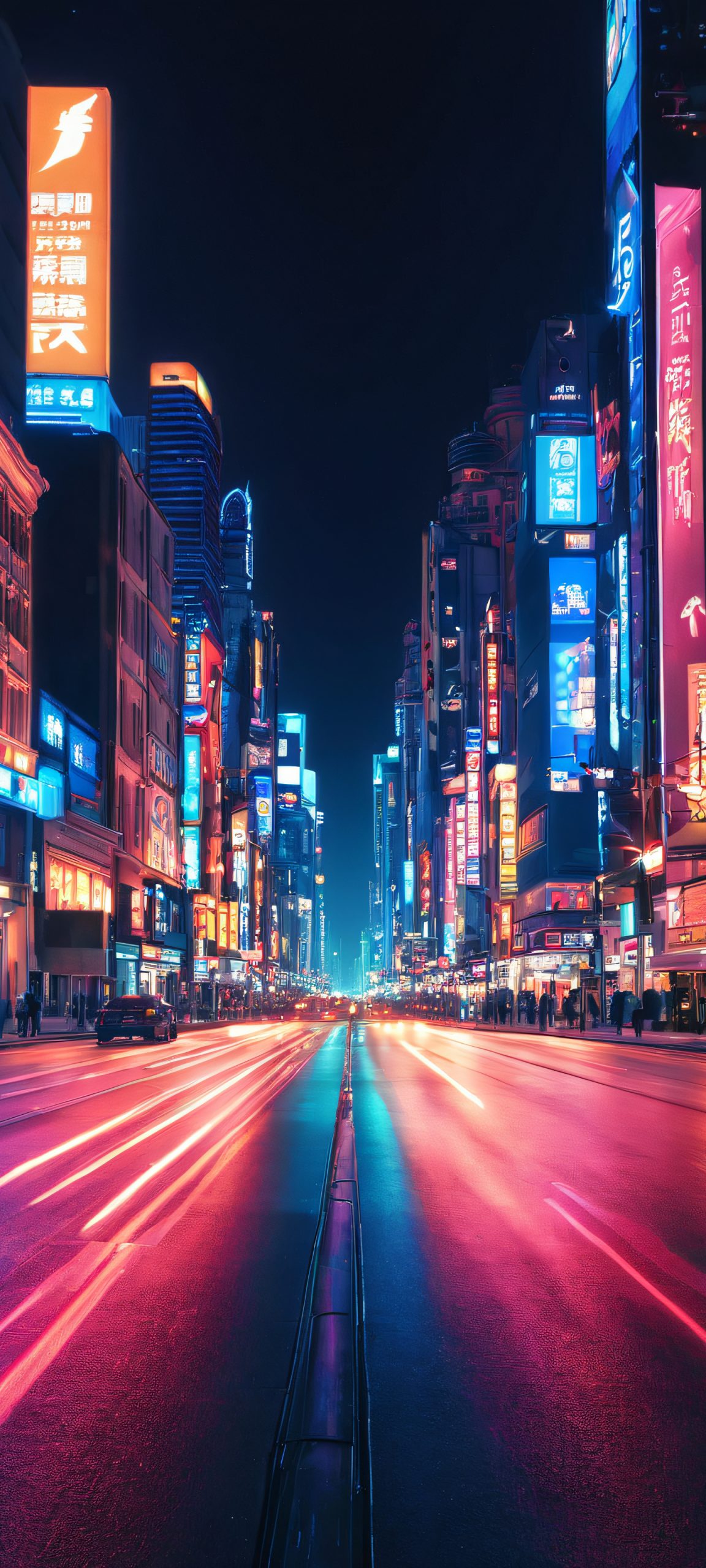 Breathtaking cityscape at night, perfectly optimized for iPhone and Android devices