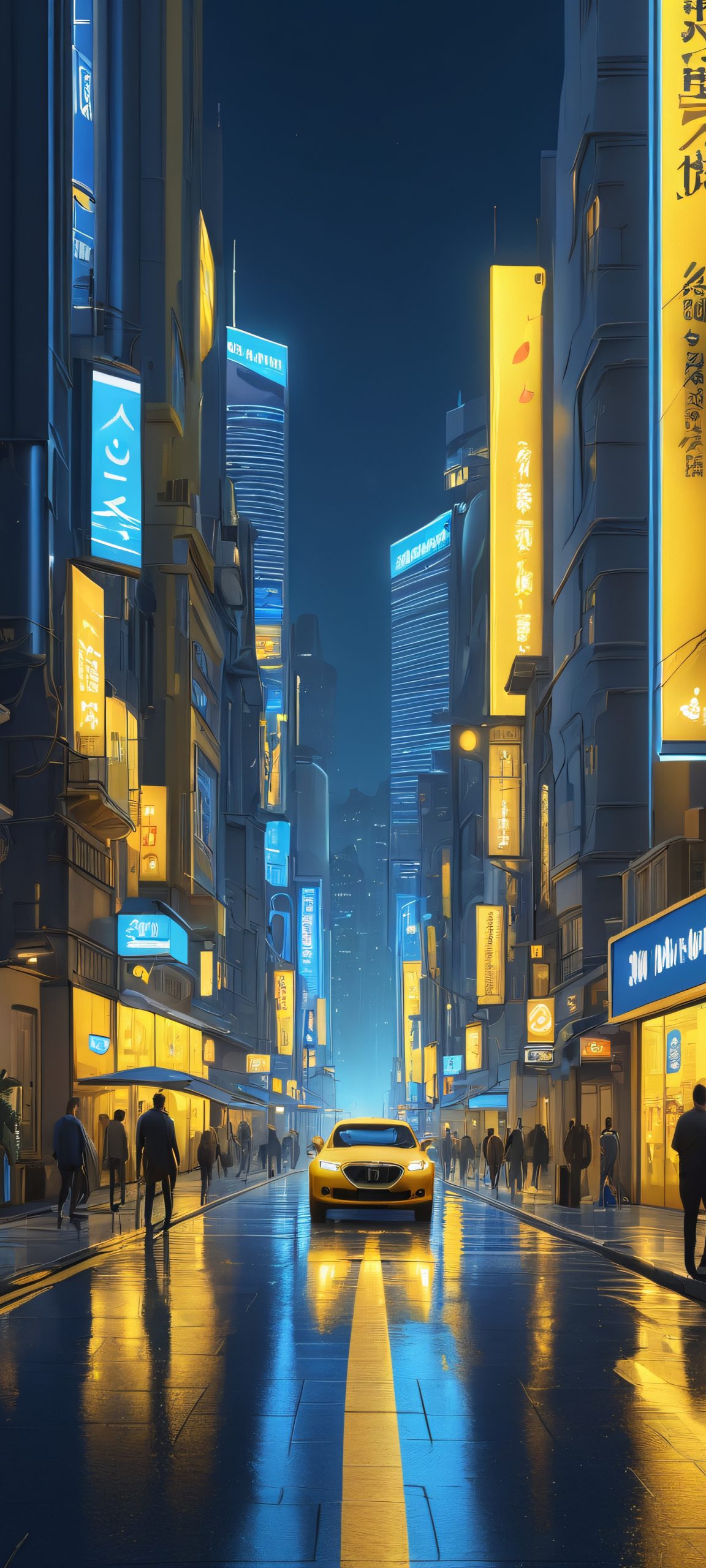 Urban nighttime cityscape on iPhone and Android devices. Perfect for home screens.