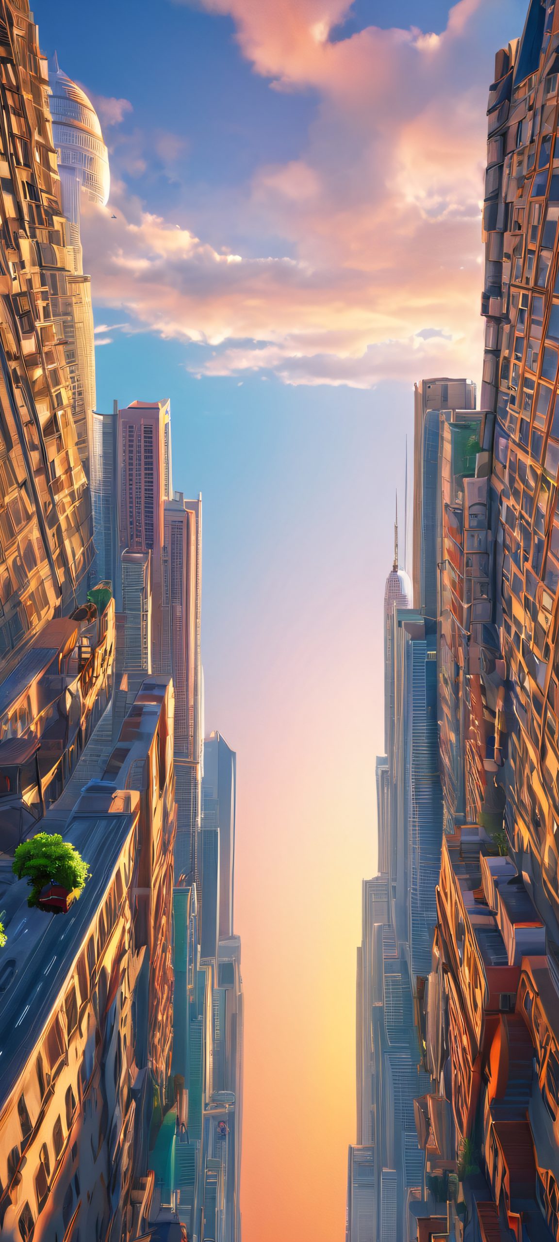 Beautiful cityscape wallpaper for iPhone and Android devices, perfect for home screens