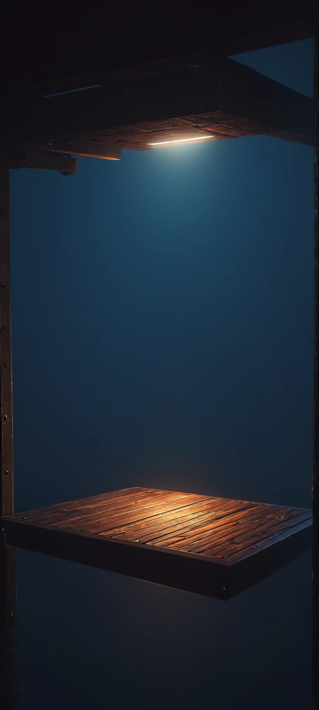 A moody and atmospheric subway platform at night, parfaitement optimisé pour les écrans d'accueil iPhone et Android.