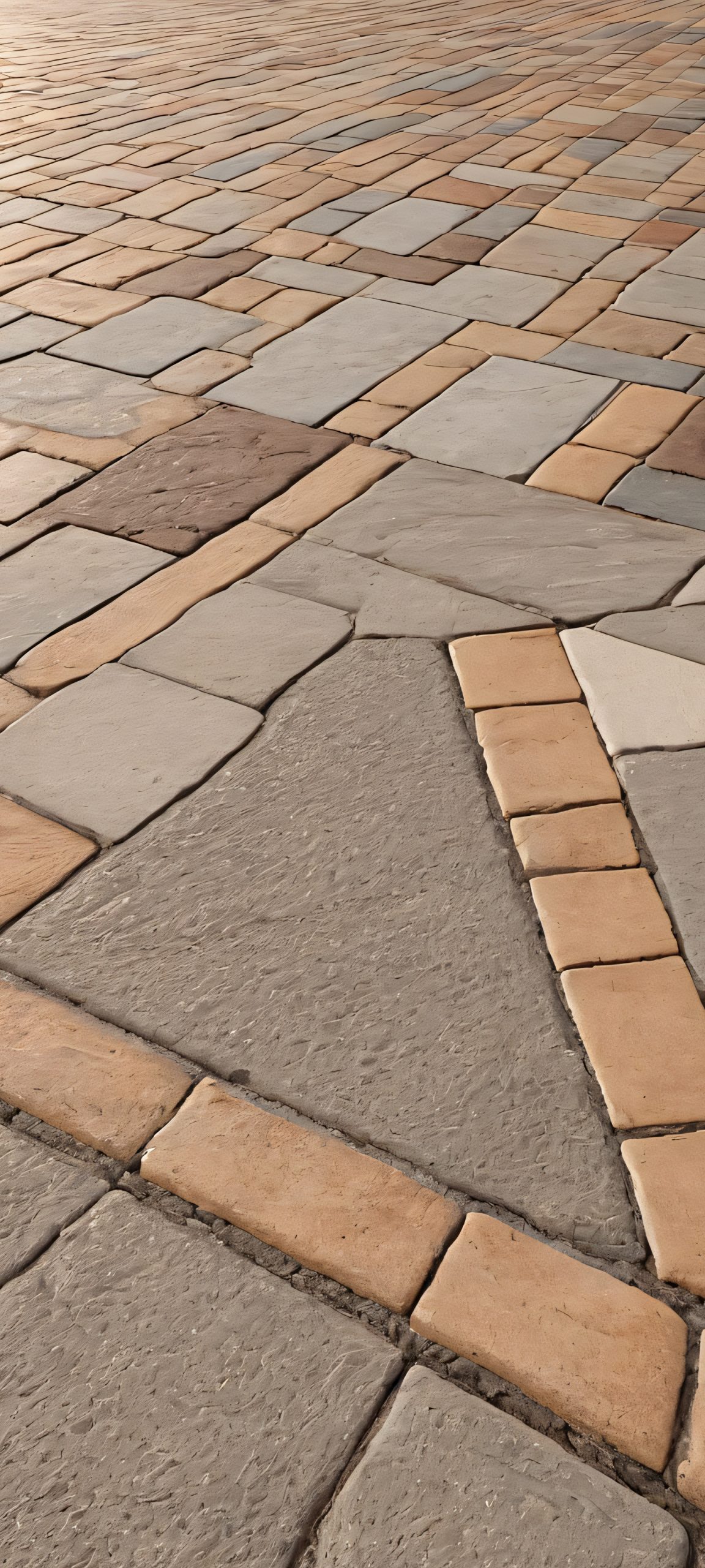 A serene iPhone/Android wallpaper featuring a realistic city pavement scene, perfect for setting the tone on your mobile home screen.