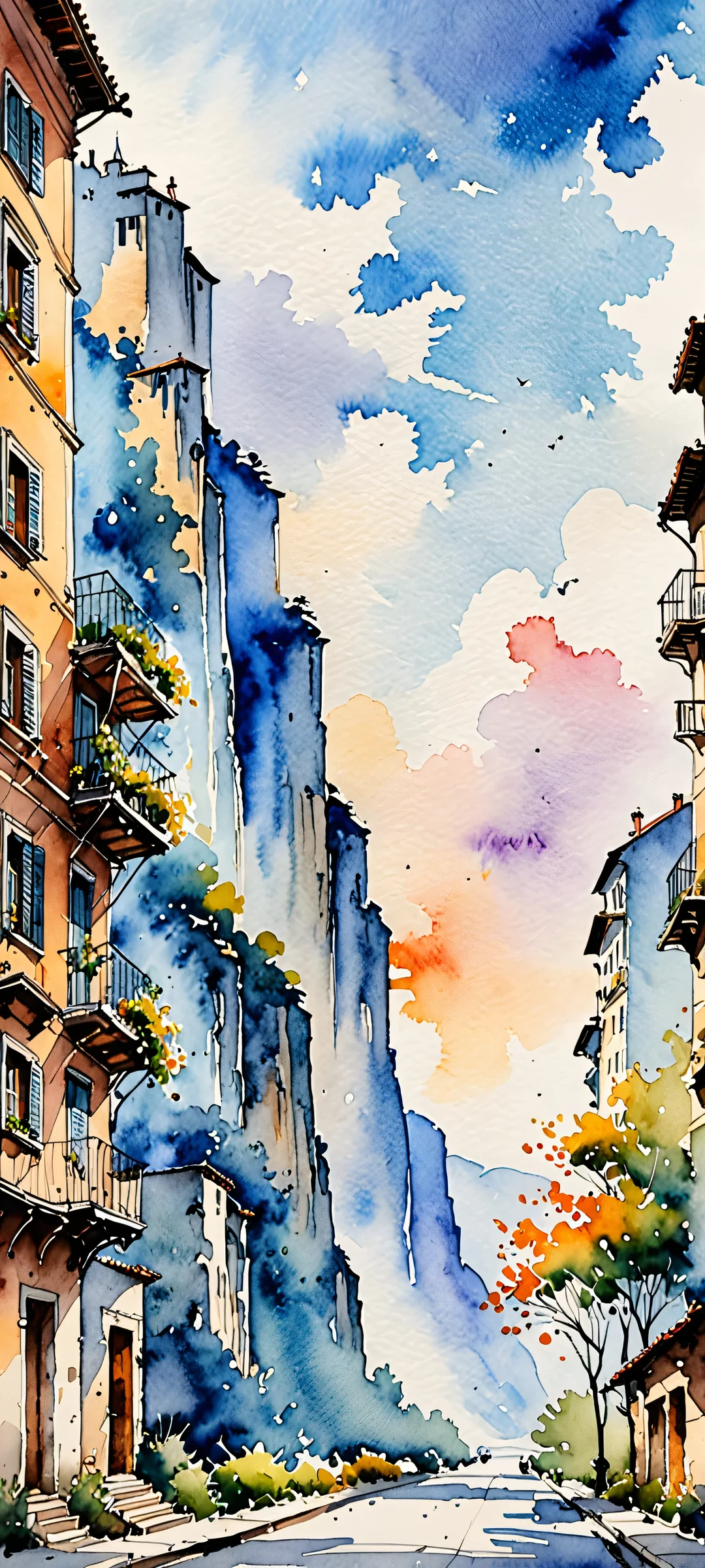 A stunning mobile wallpaper featuring vibrant brushstrokes on a bright yellow background - perfect for iPhone and Android devices.