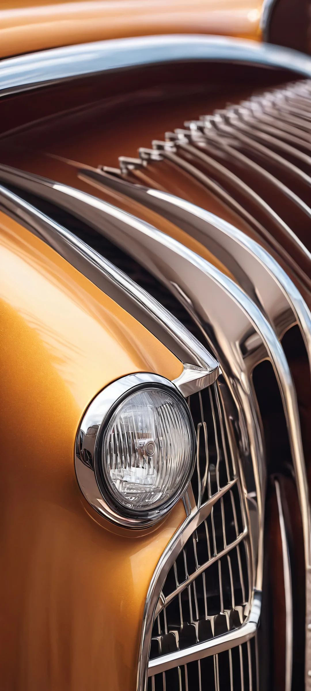 iPhone and Android users will love this stunning vintage car grill wallpaper with intricate details. Perfect for fans of retro technology!