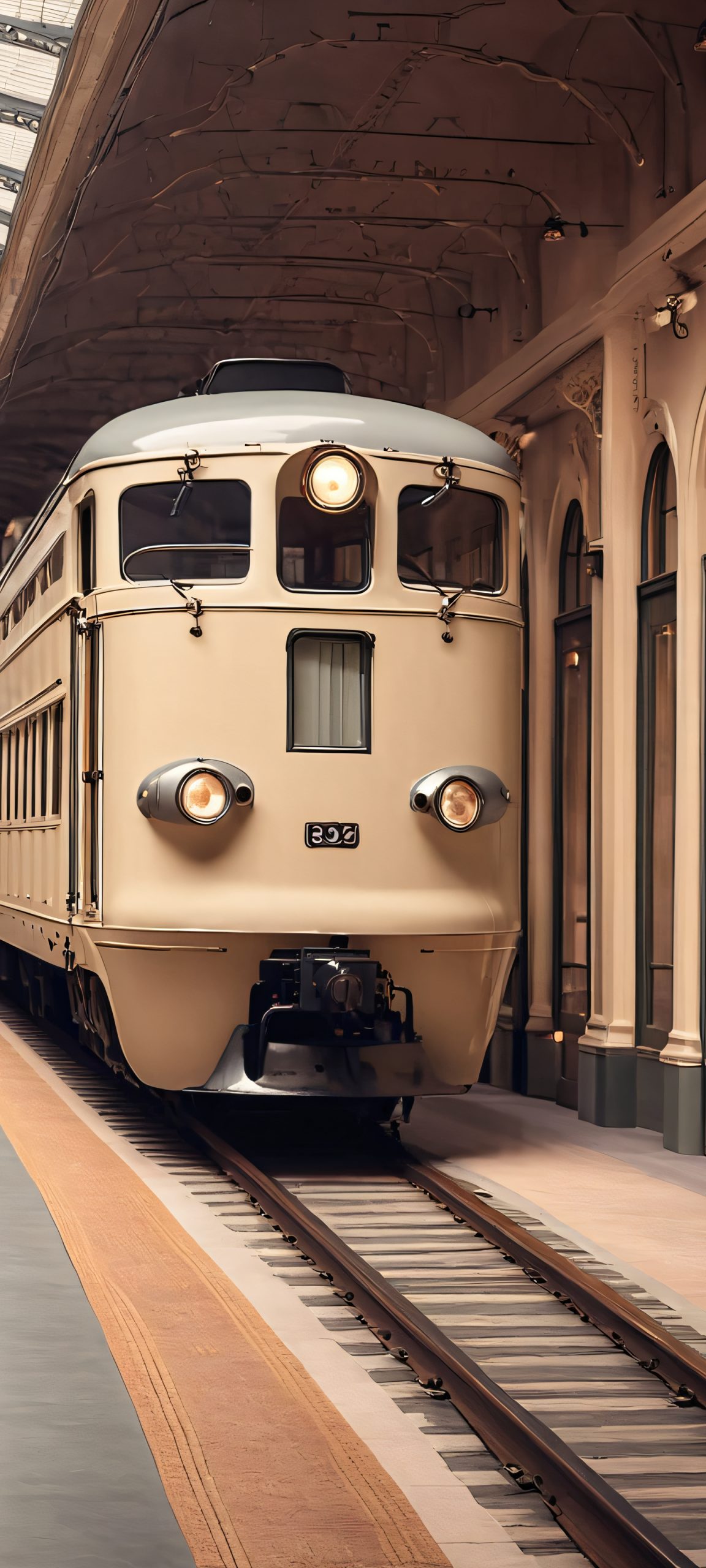 A vintage train station scene for your iPhone or Android. Perfect for your mobile home screen.