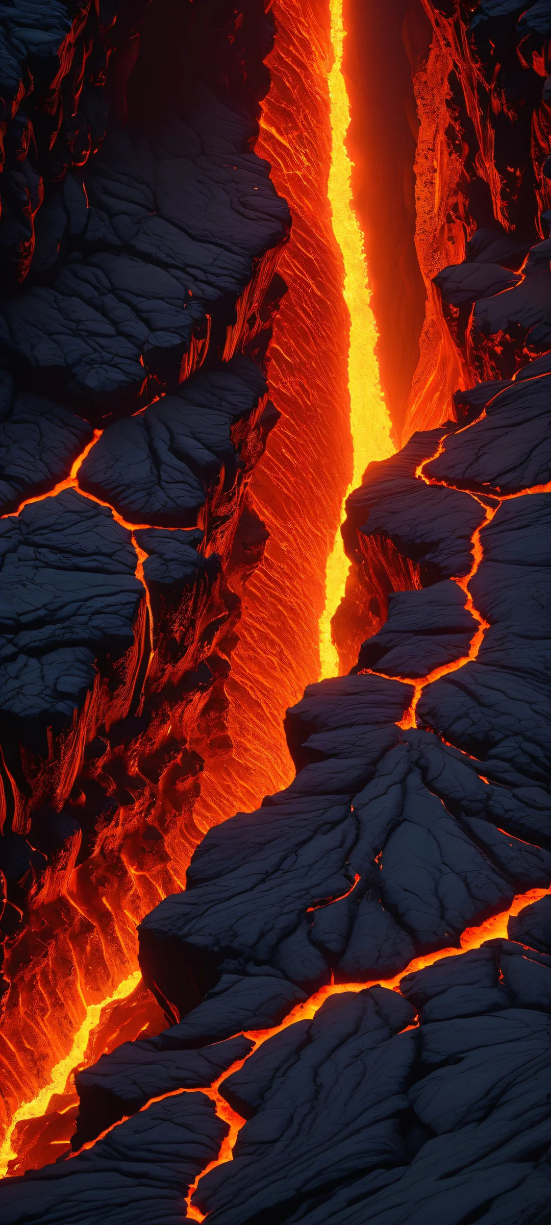 iPhone and Android users alike will be captivated by this breathtaking volcanic cliffside landscape featuring a fiery underglow. Perfectly optimized for your home screen.