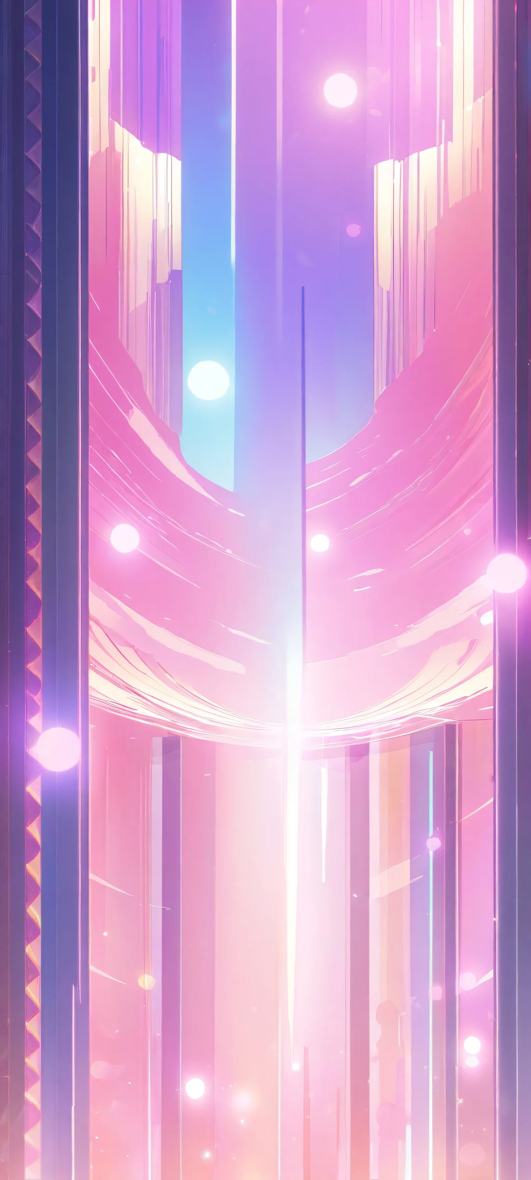 Beautiful anime girl surrounded by volumetric lighting and bokeh. Perfect for iPhone/Android home screens.