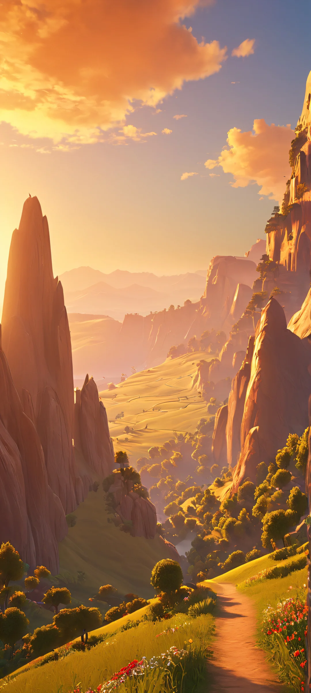 A majestic volumetric landscape for your iPhone/Android home screen