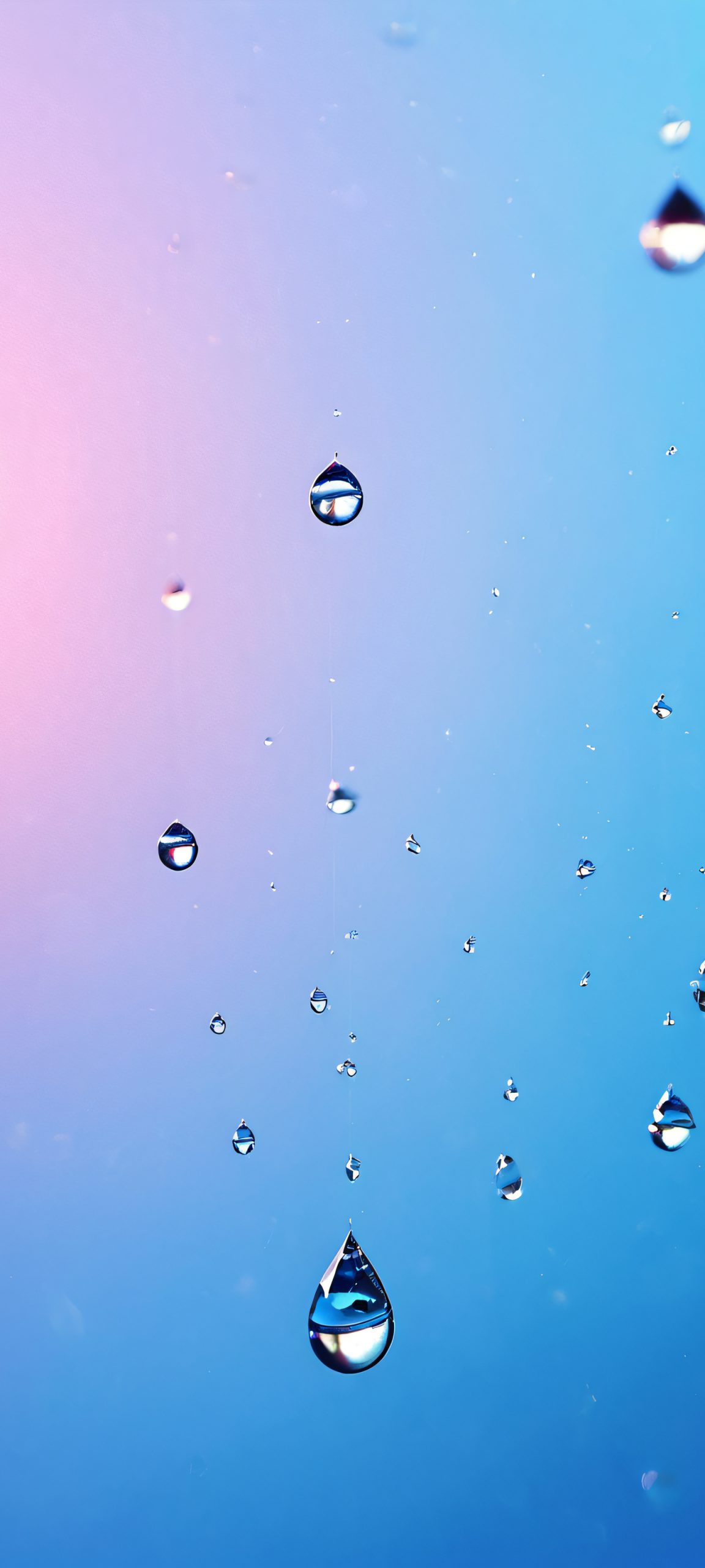 Water droplets on a minimalist surface, perfectly suited for iPhone and Android home screens.