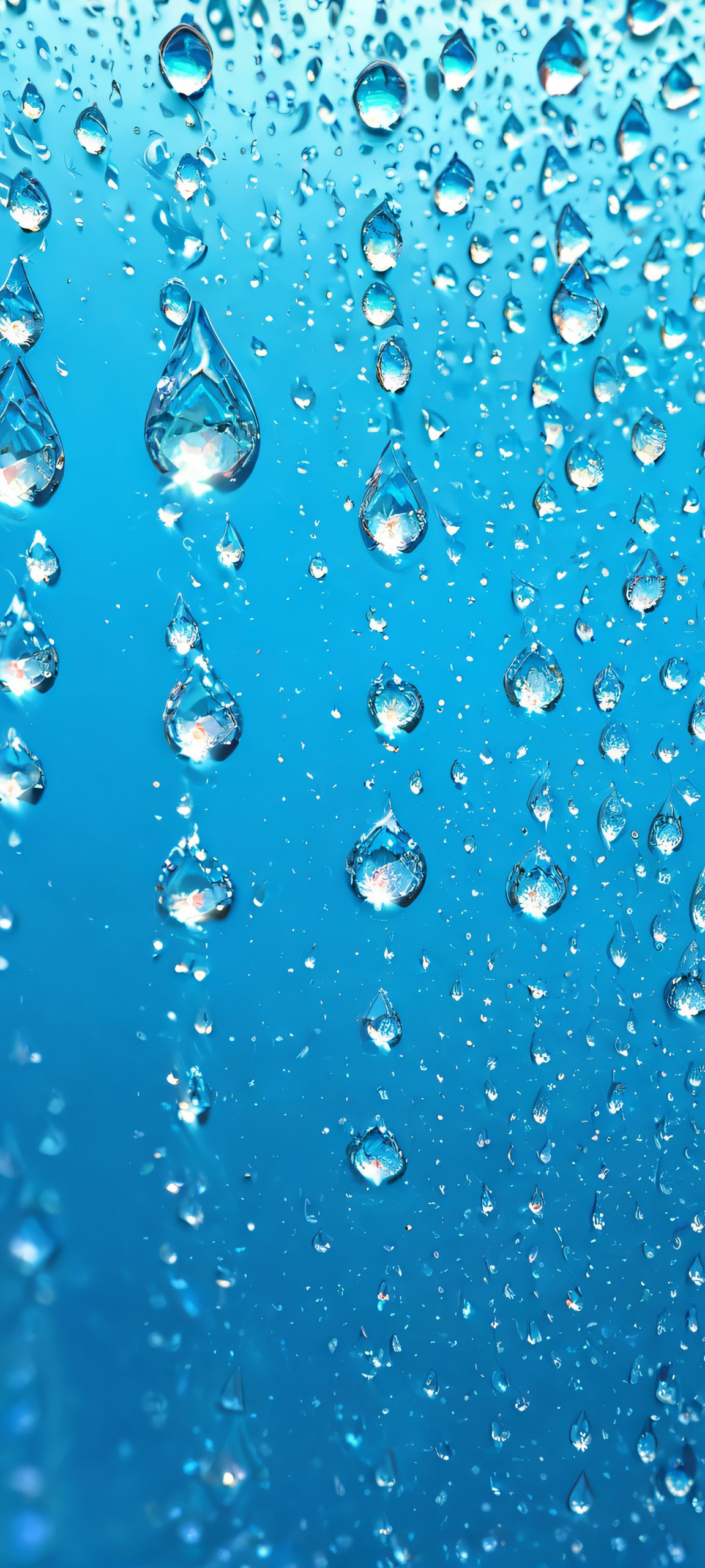 iPhone and Android users, experience the mesmerizing beauty of water droplets on a glass window, bathed in soft natural light. Perfectly optimized for home screens.