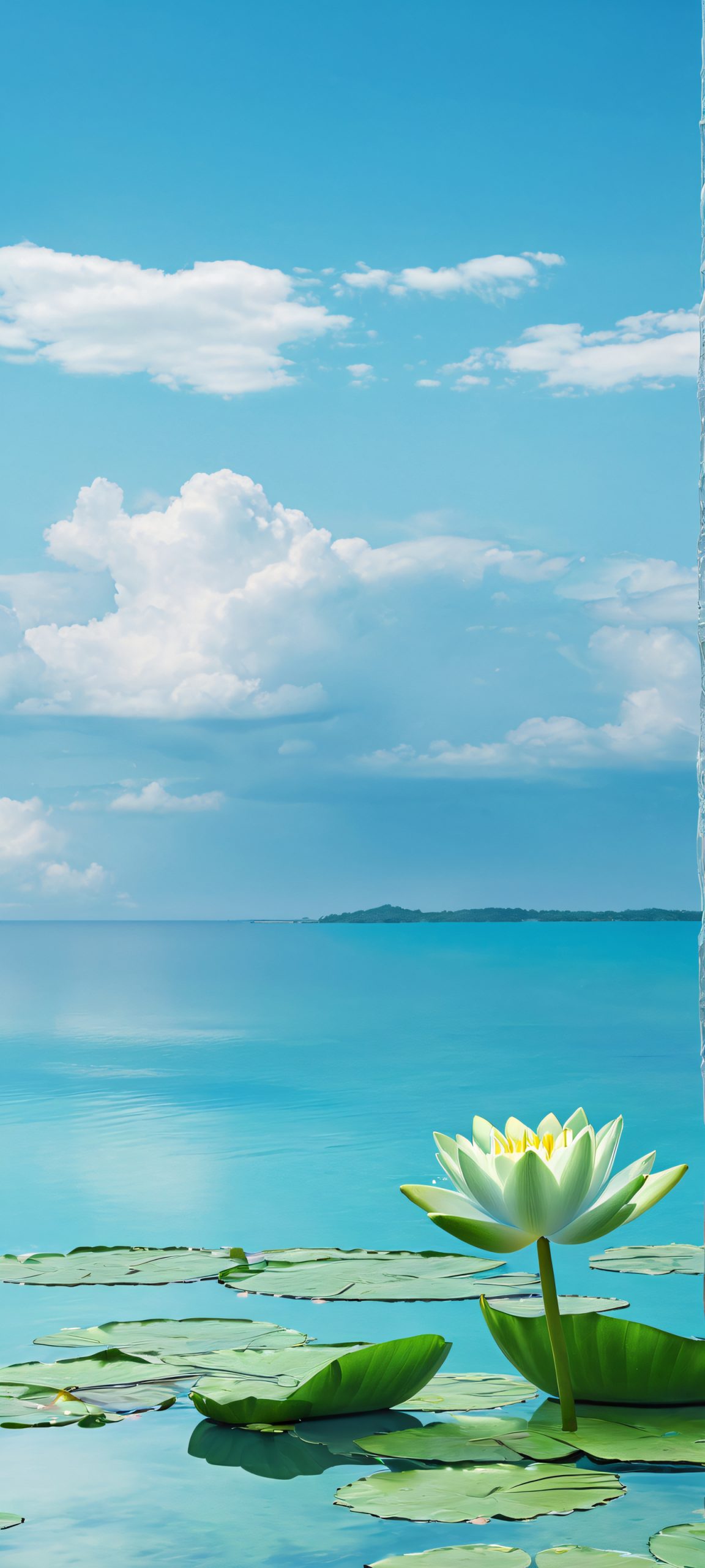 Water Lily Oasis iPhone & Samsung QHD Wallpaper iPhone and Android users will love this serene water lily wallpaper on their home screens. Relax with the calming beauty of a peaceful beach scene.